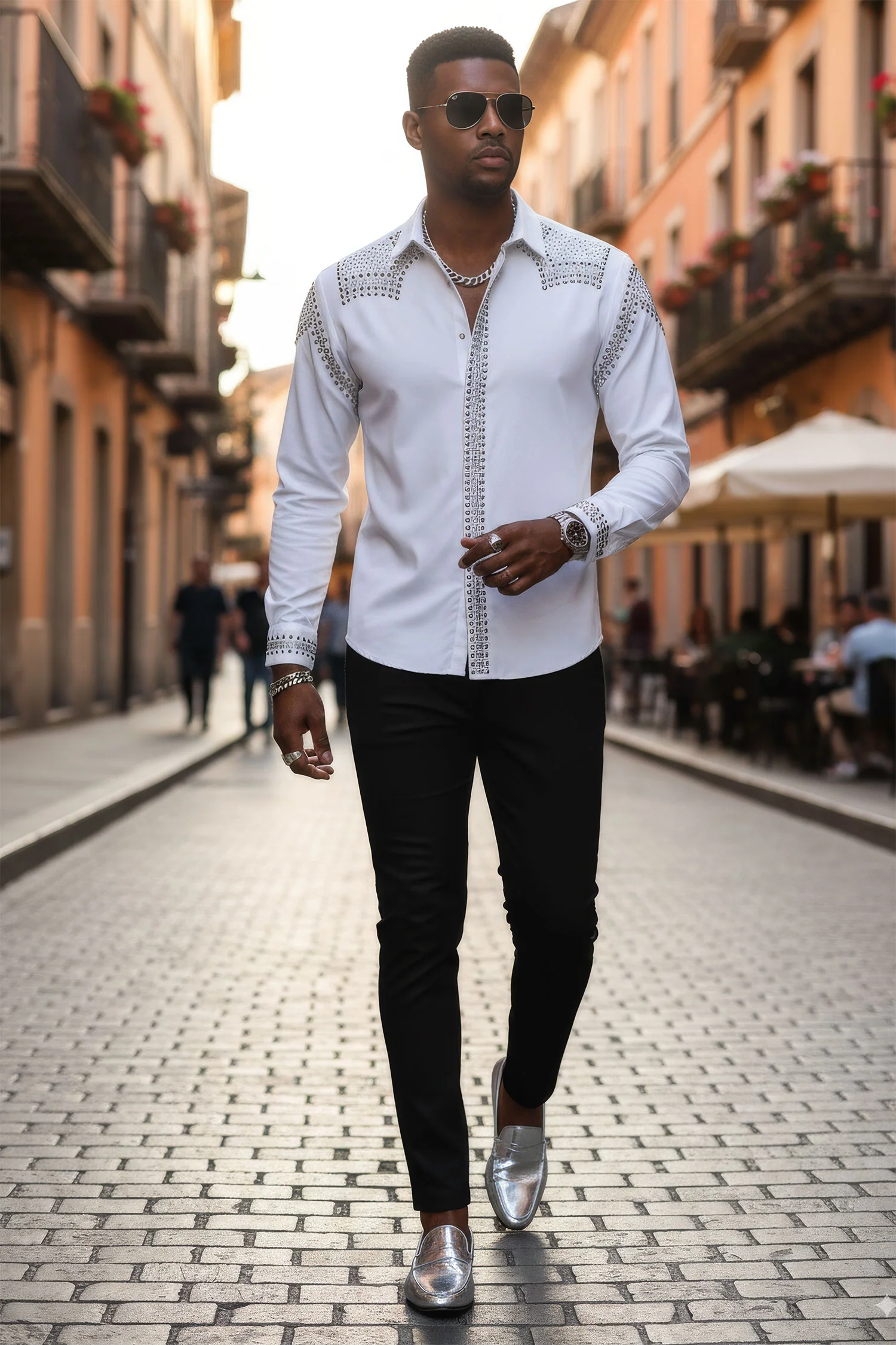 Bad Boy Rivet-Studded Long Sleeve Shirt - Image 3