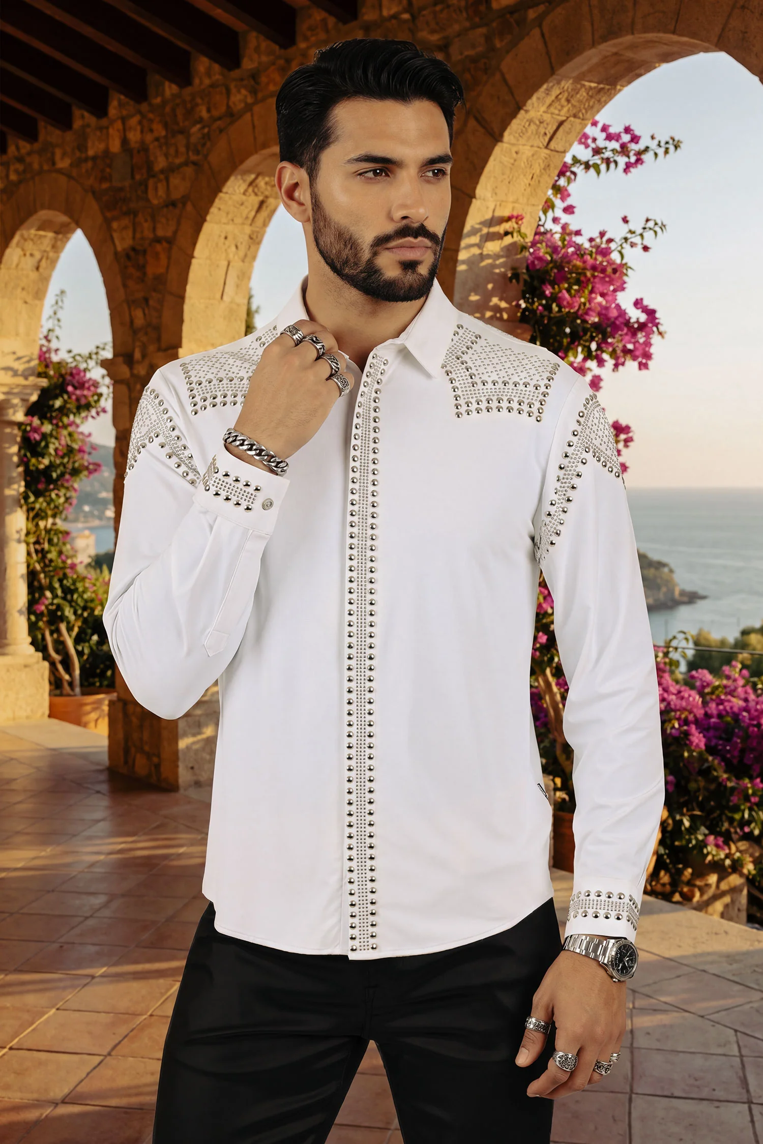 Bad Boy Rivet-Studded Long Sleeve Shirt - Image 6