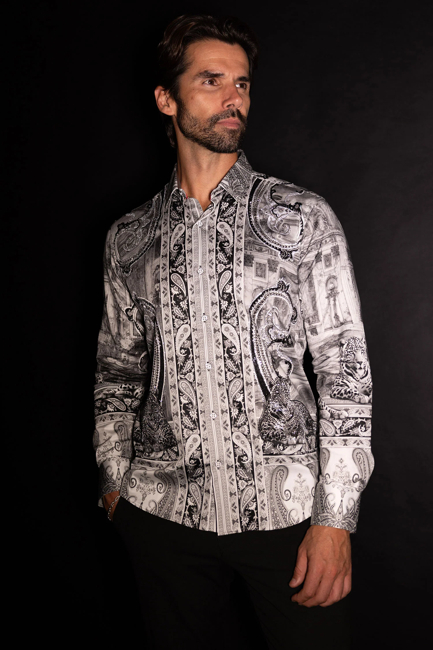 Beale Rhinestone Long Sleeve Shirt - Image 3