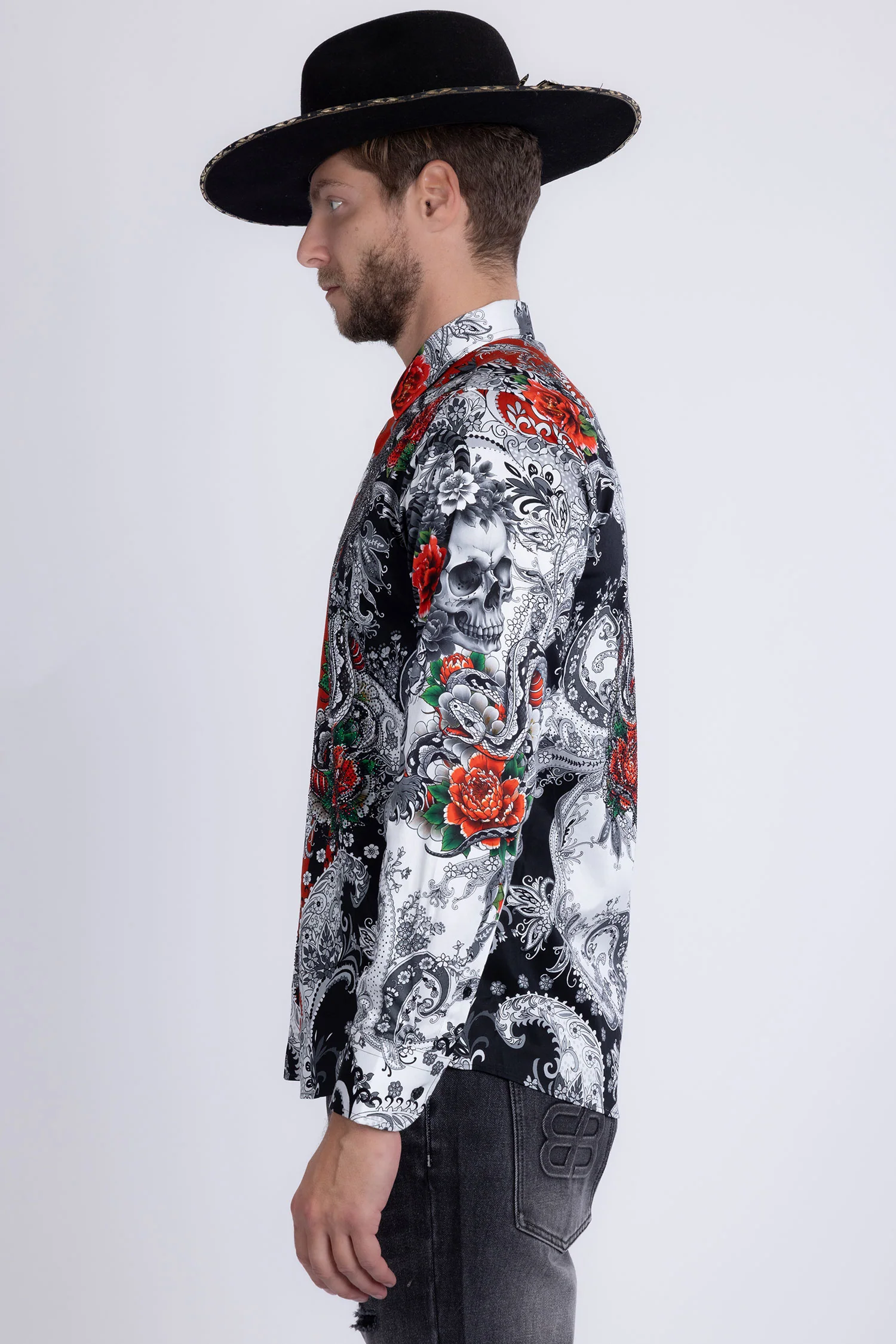 Cranium Rhinestone Long Sleeve Shirt - Image 6