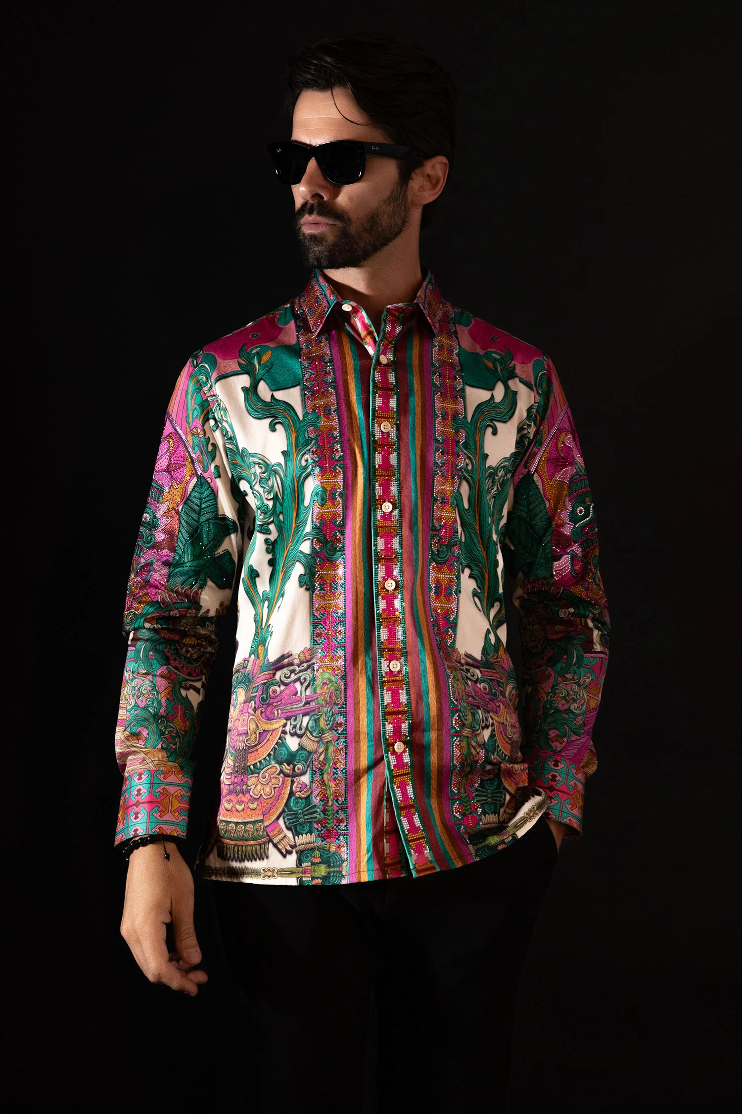 Flickerkilt Rhinestone Long Sleeve Shirt - Image 7