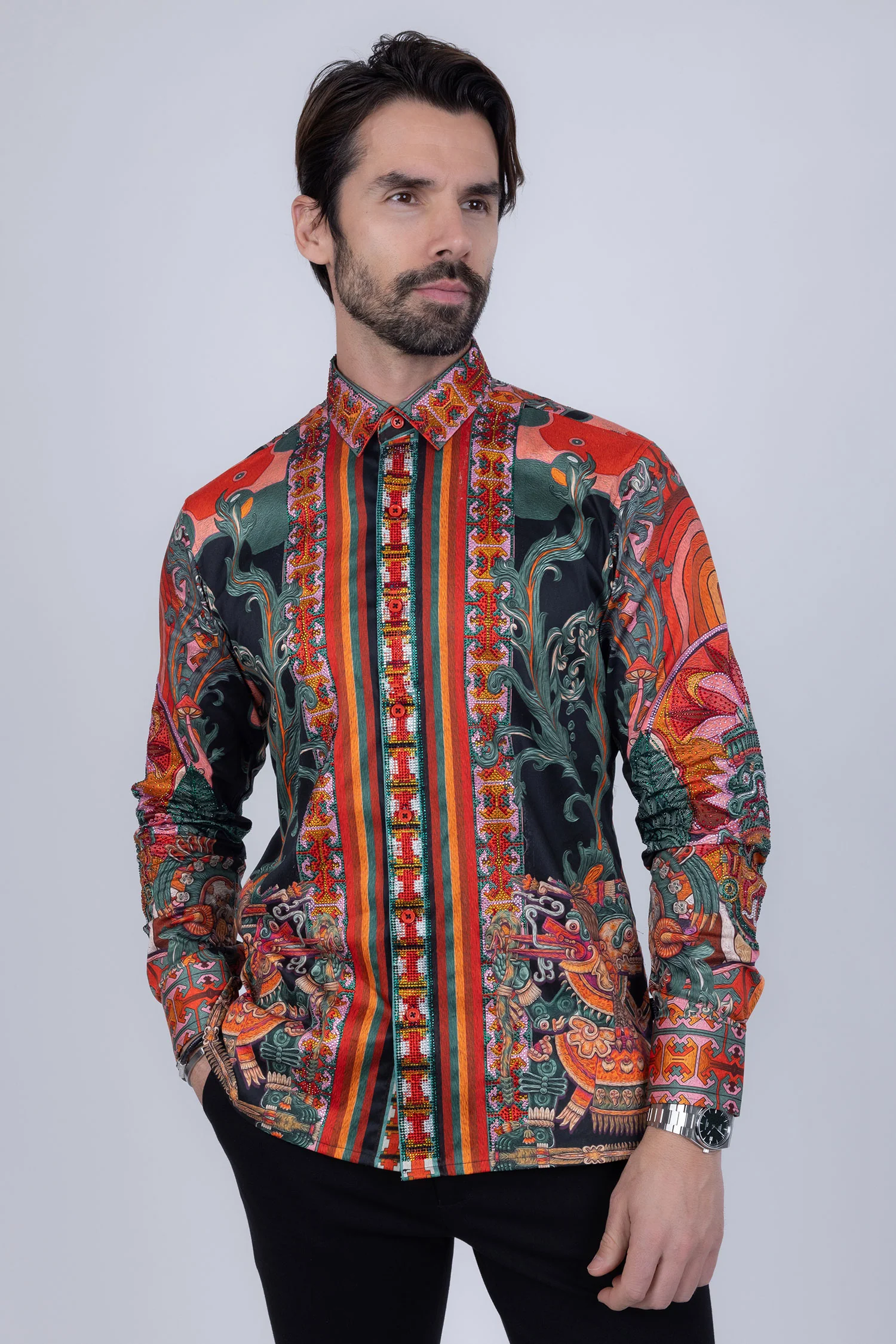 Flickerkilt Rhinestone Long Sleeve Shirt - Image 9