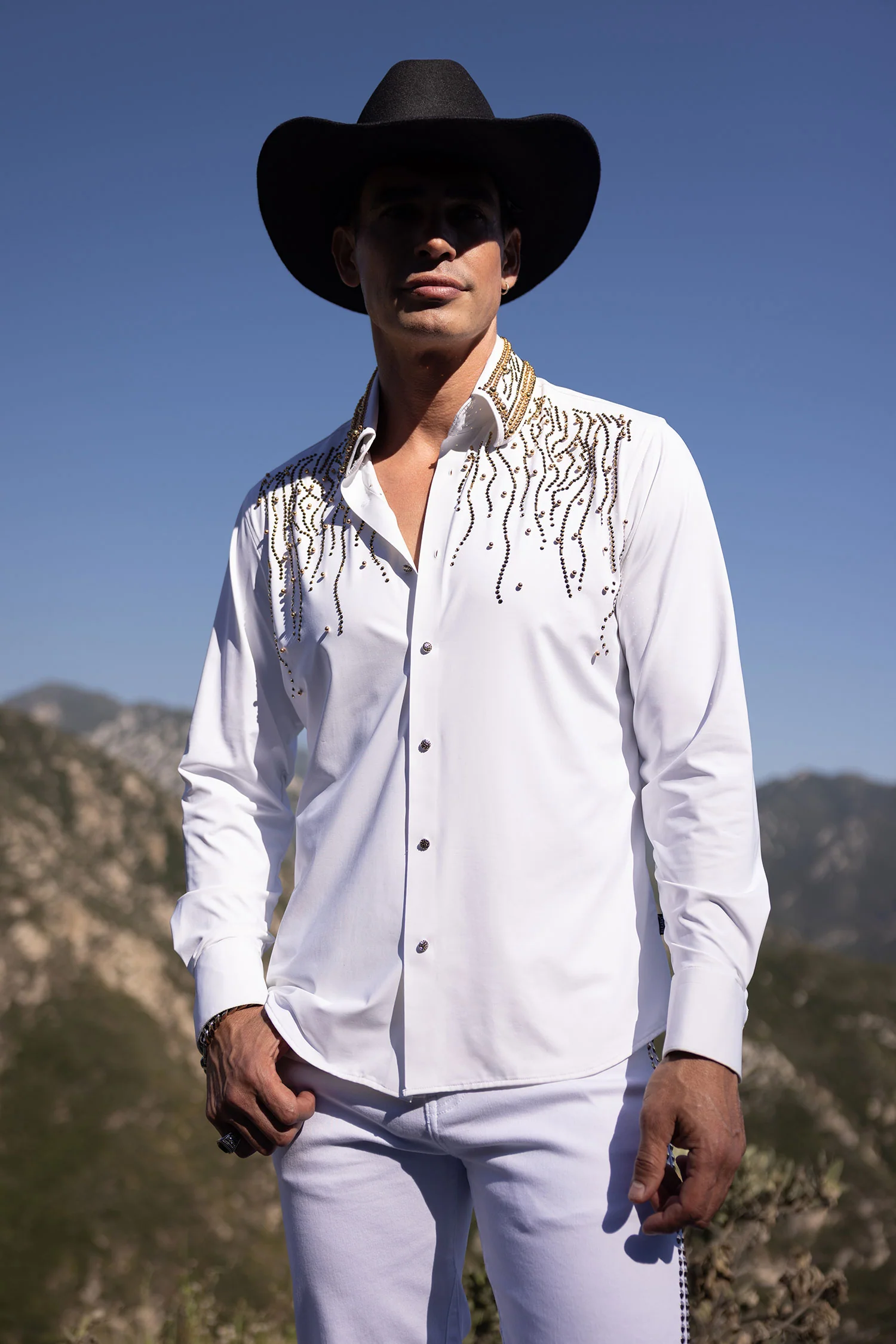 Ginza Rhinestone Long Sleeve Shirt