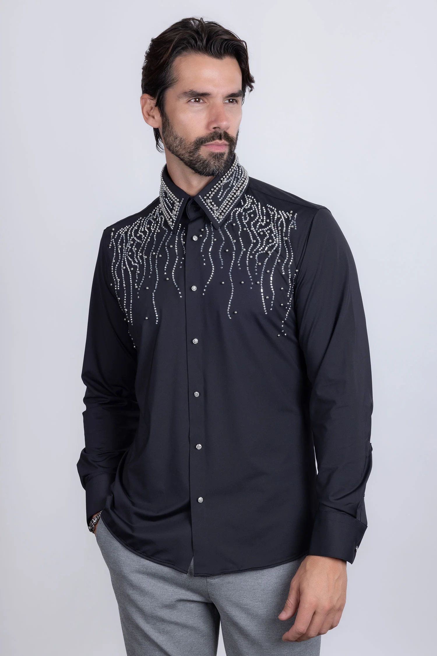 Ginza Rhinestone Long Sleeve Shirt - Image 28