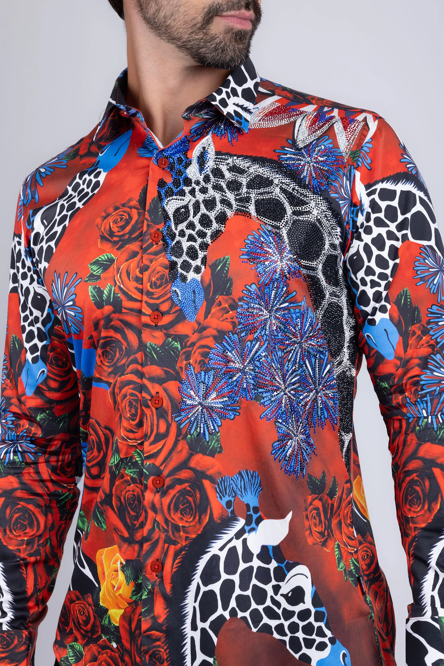 Giraffe Rose Rhinestone Long Sleeve Shirt - Image 5