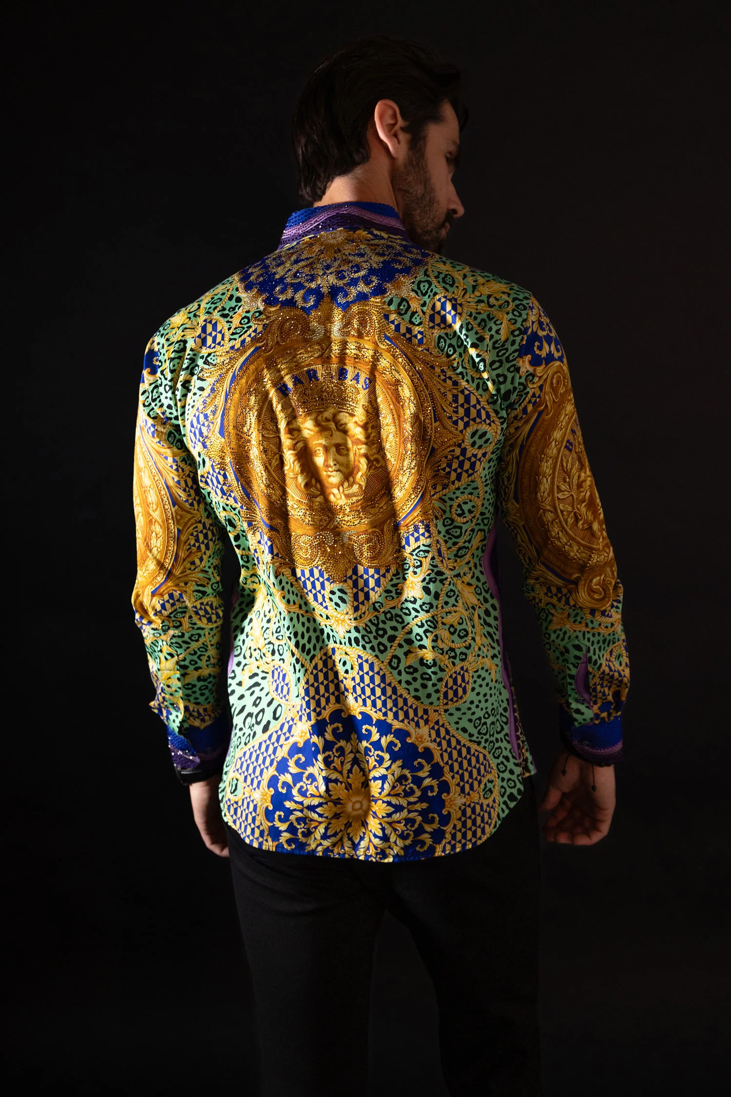 Glance of Medusa Rhinestone Long Sleeve Shirt - Image 2
