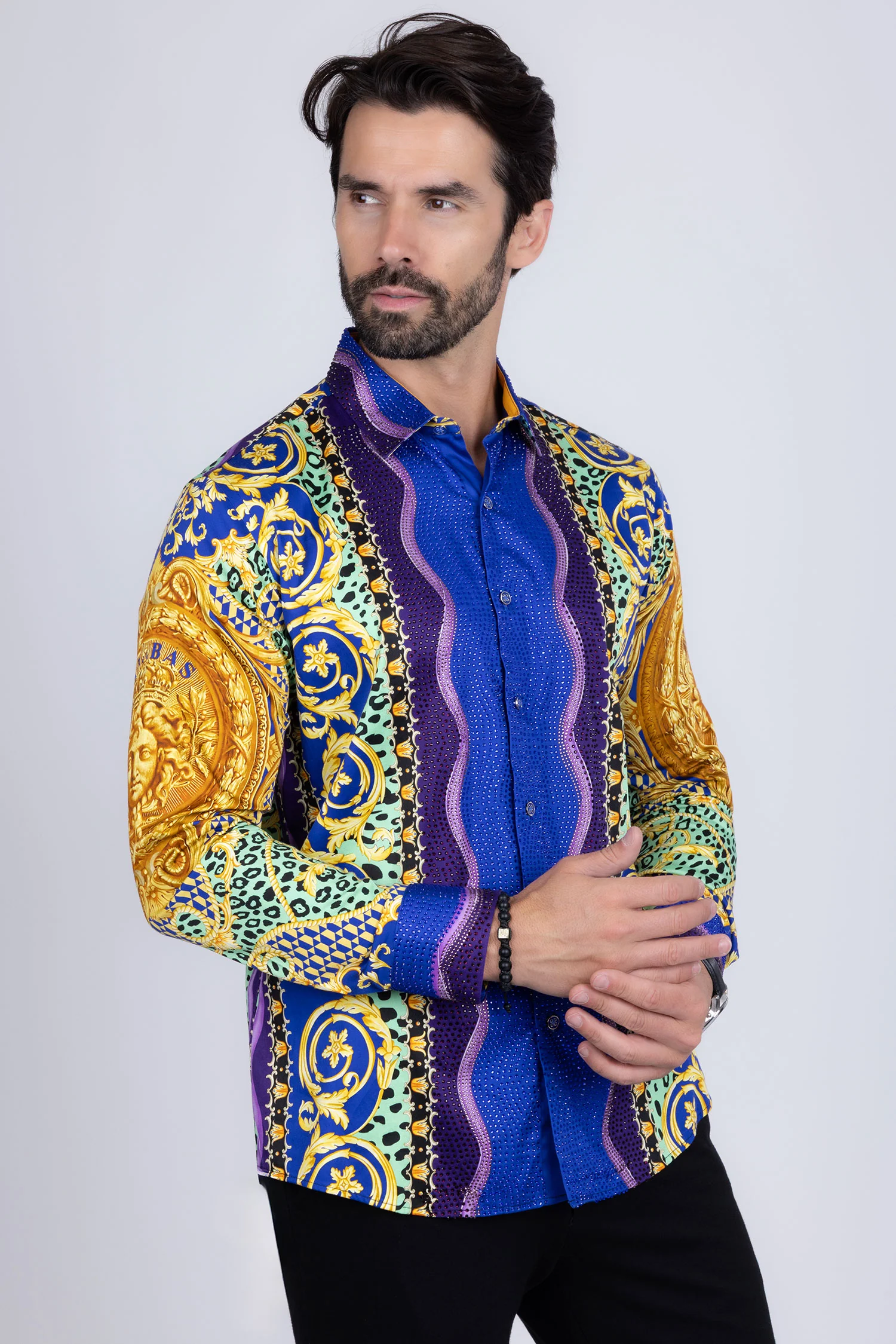 Glance of Medusa Rhinestone Long Sleeve Shirt - Image 5