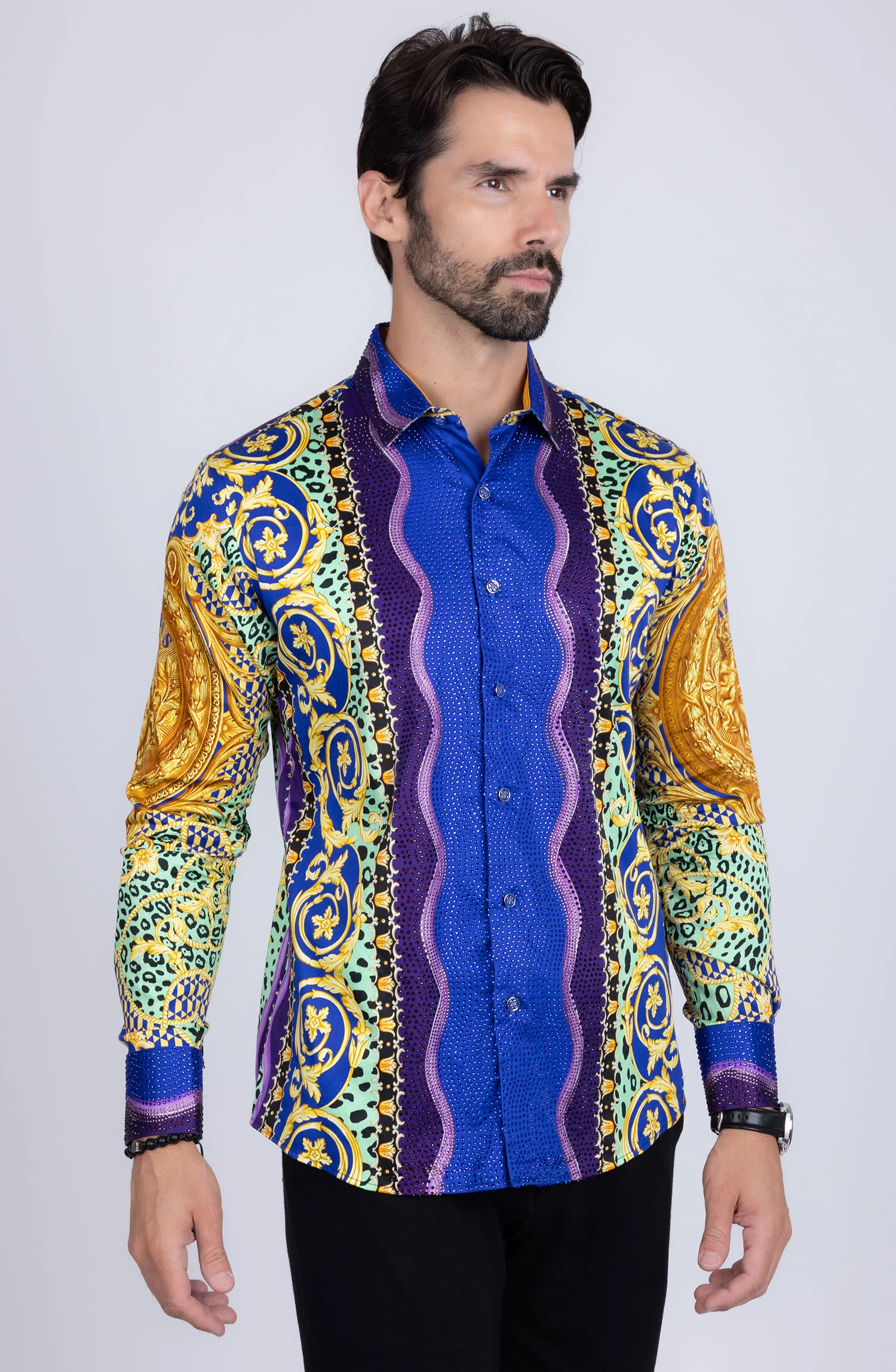 Glance of Medusa Rhinestone Long Sleeve Shirt - Image 6