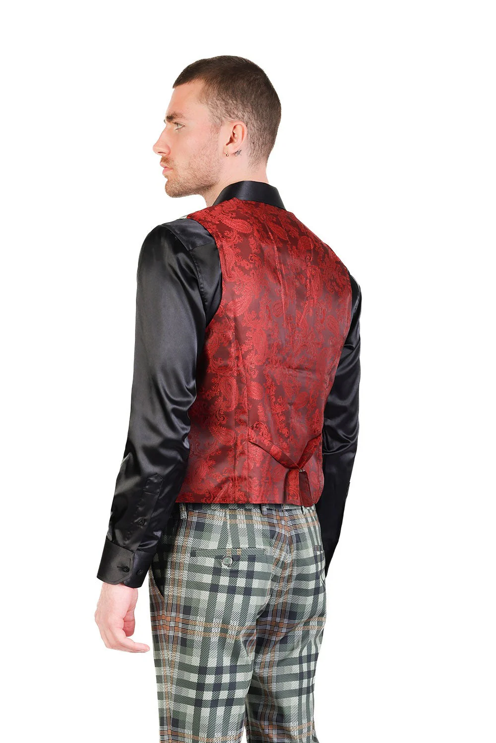Grip Spot Plaid Checkered Dress Vest - Image 14
