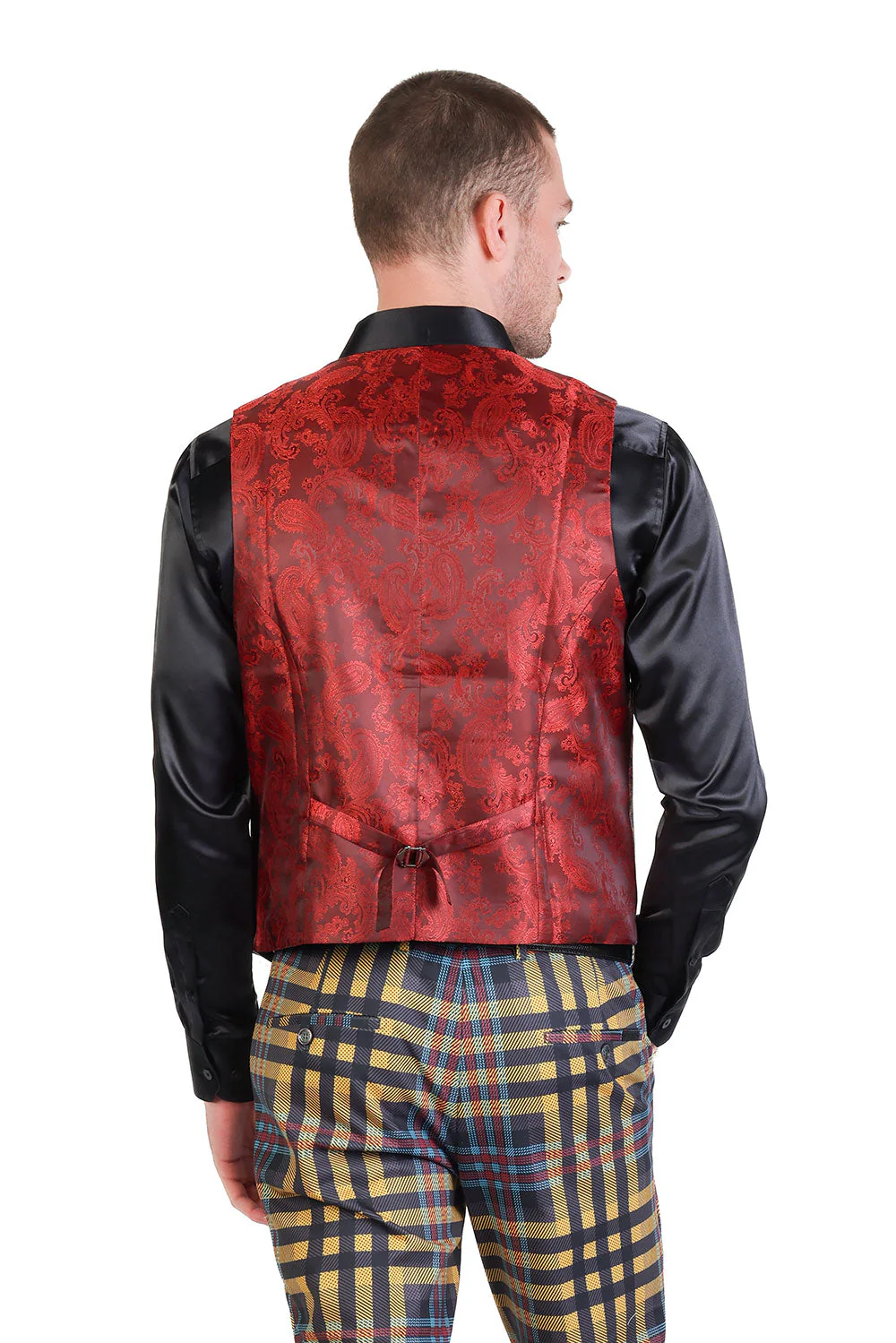 Grip Spot Plaid Checkered Dress Vest - Image 22