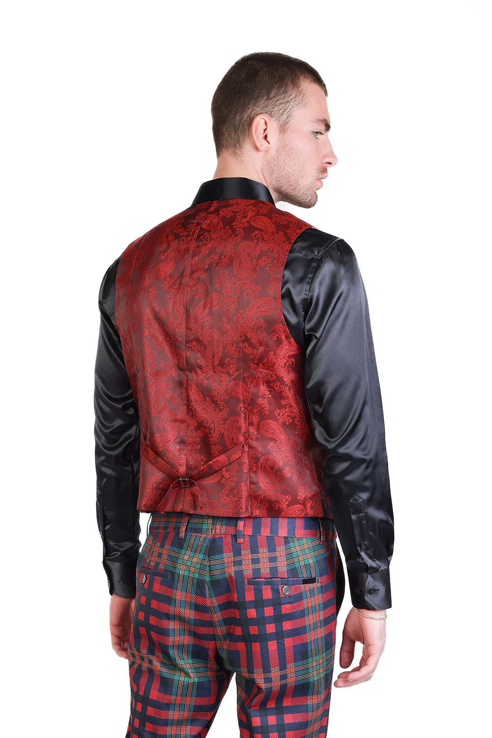 Grip Spot Plaid Checkered Dress Vest - Image 24