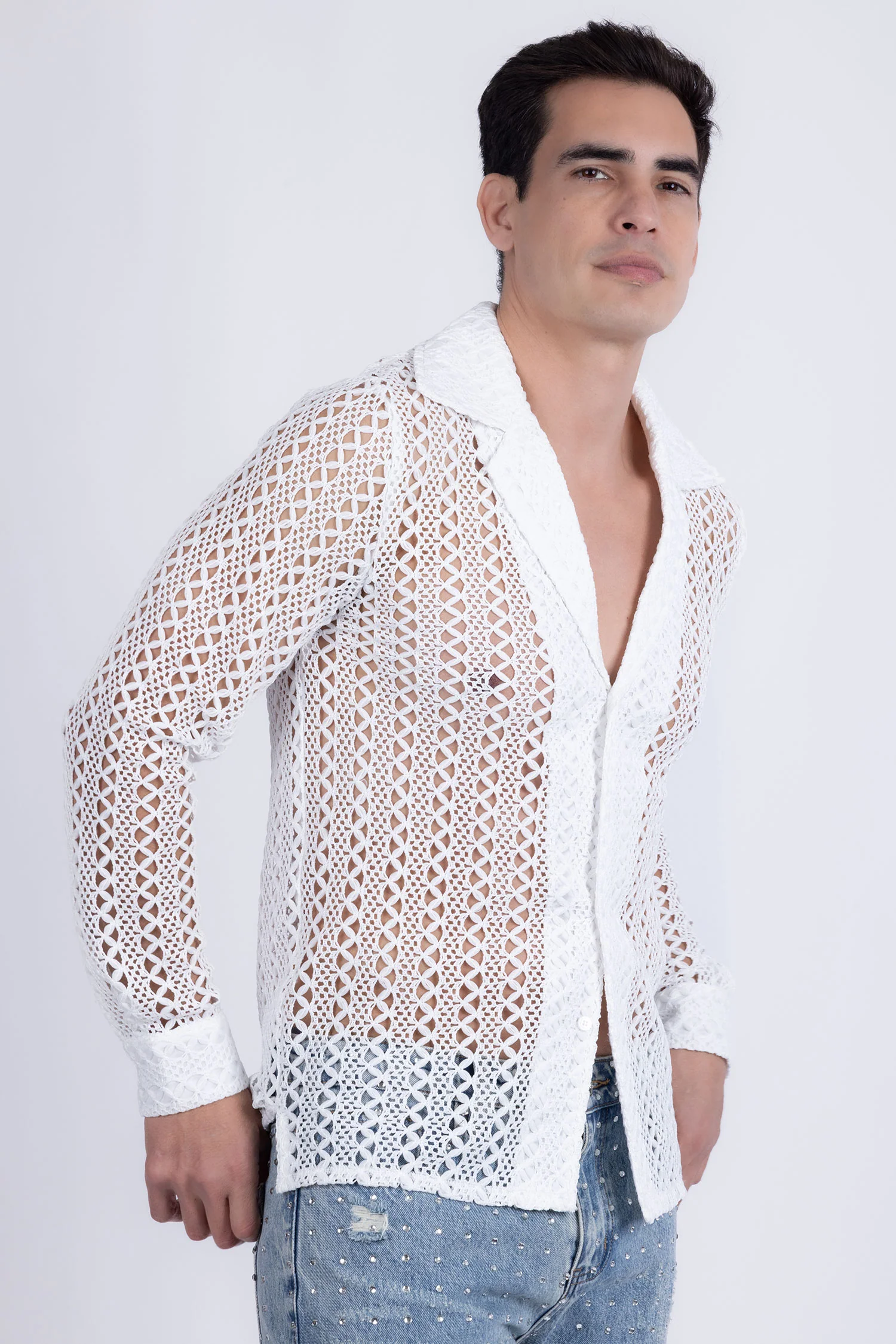 Kenite See Through Long Sleeve Shirt - Image 10