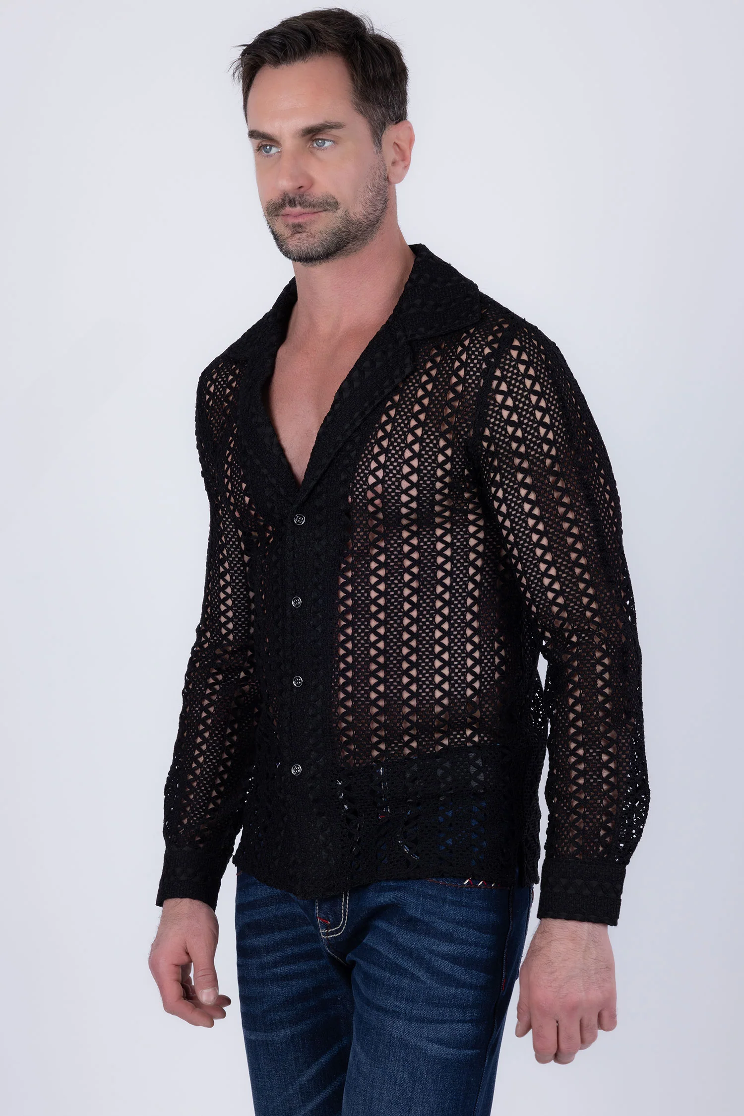 Kenite See Through Long Sleeve Shirt - Image 6