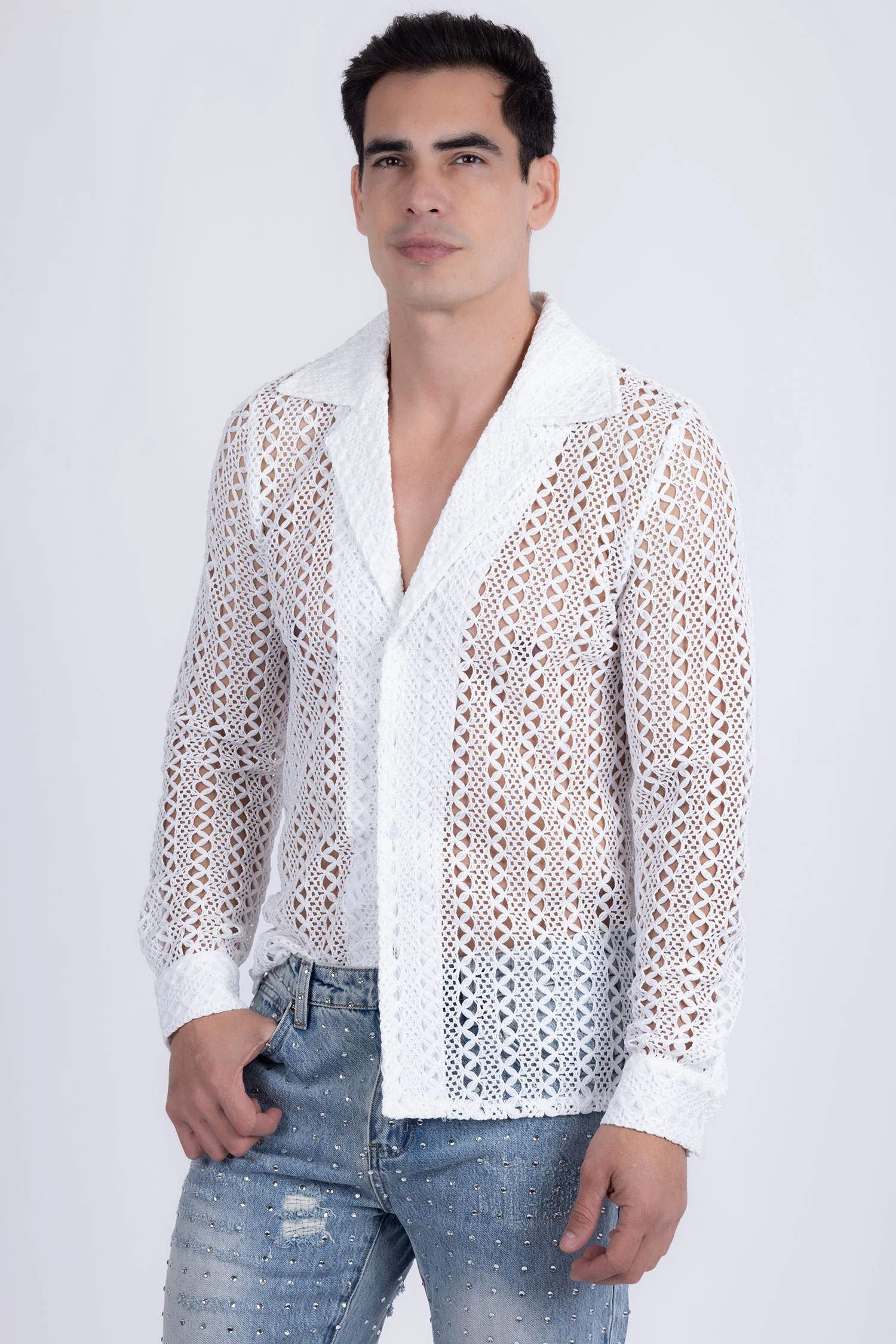 Kenite See Through Long Sleeve Shirt - Image 9