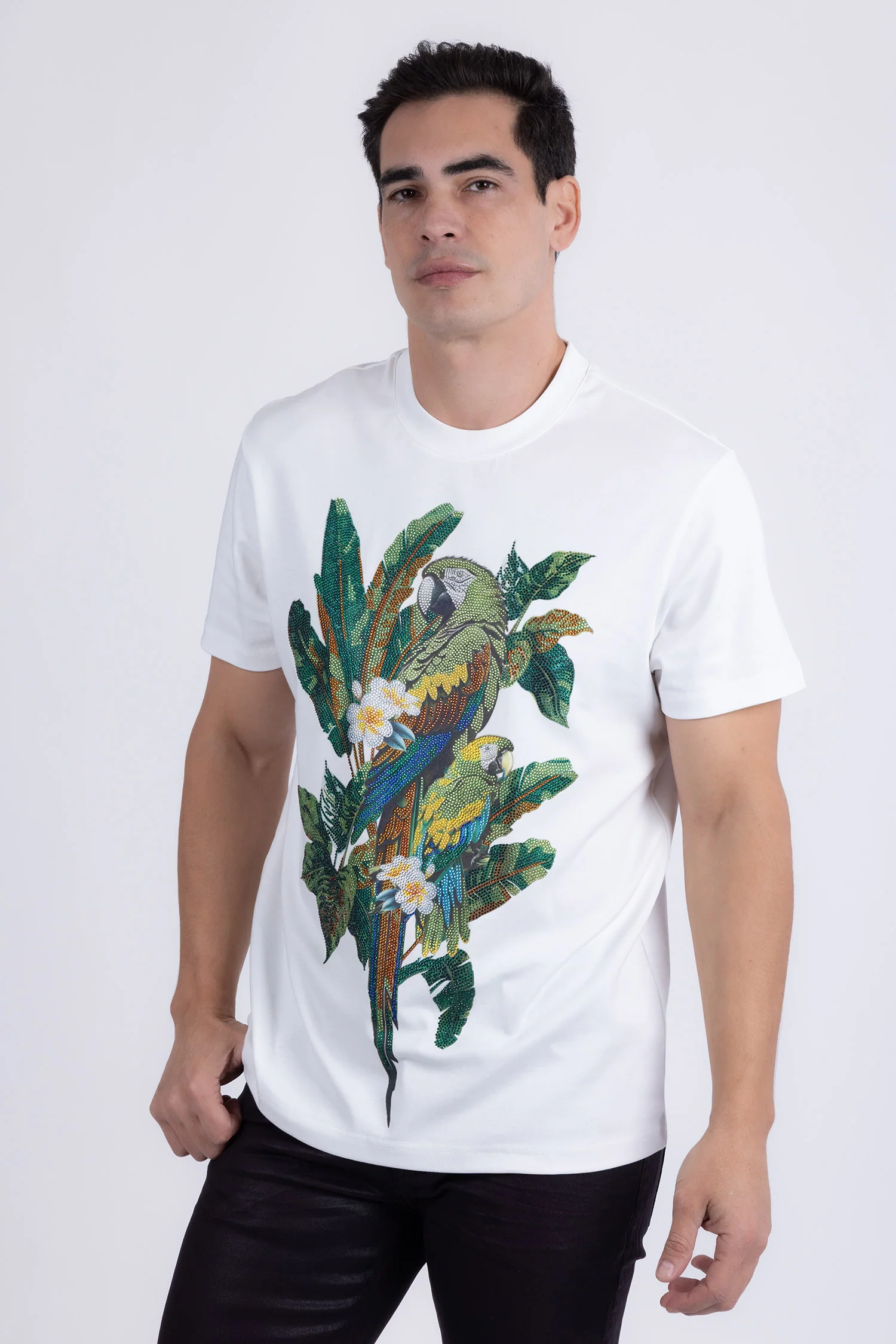 Laurent Tropical Iguana Rhinestone T-Shirt - Image 6