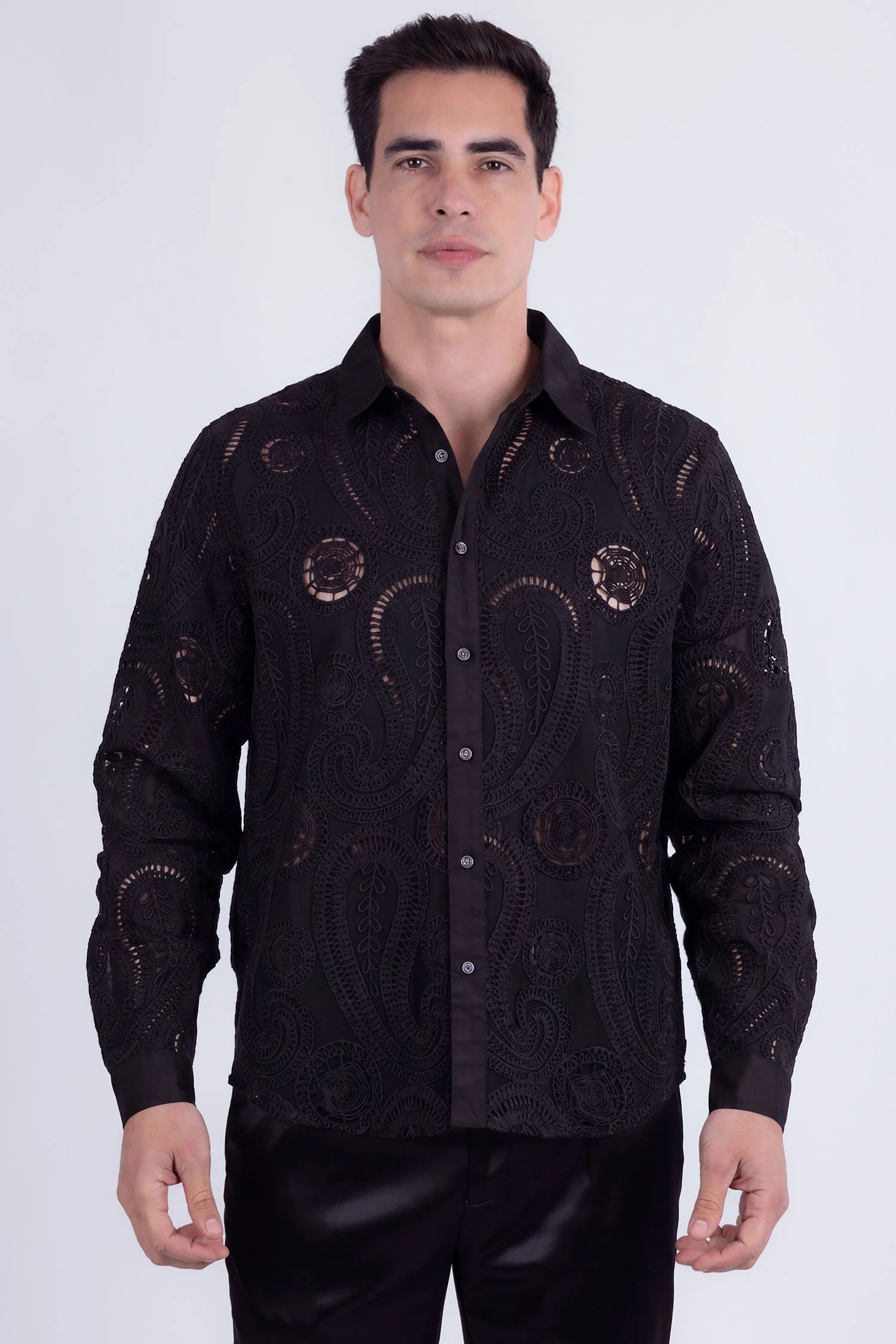 Lorenzo Embroidery Paisley Long Sleeve Shirt - Image 3