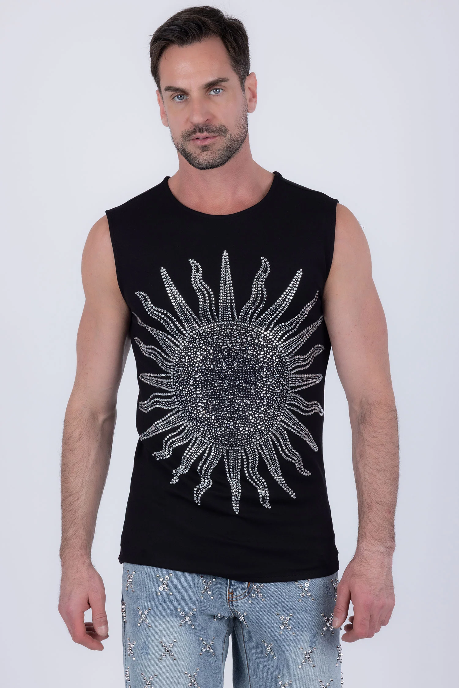 Lucent Rhinestone Sleeveless T-Shirt - Image 13