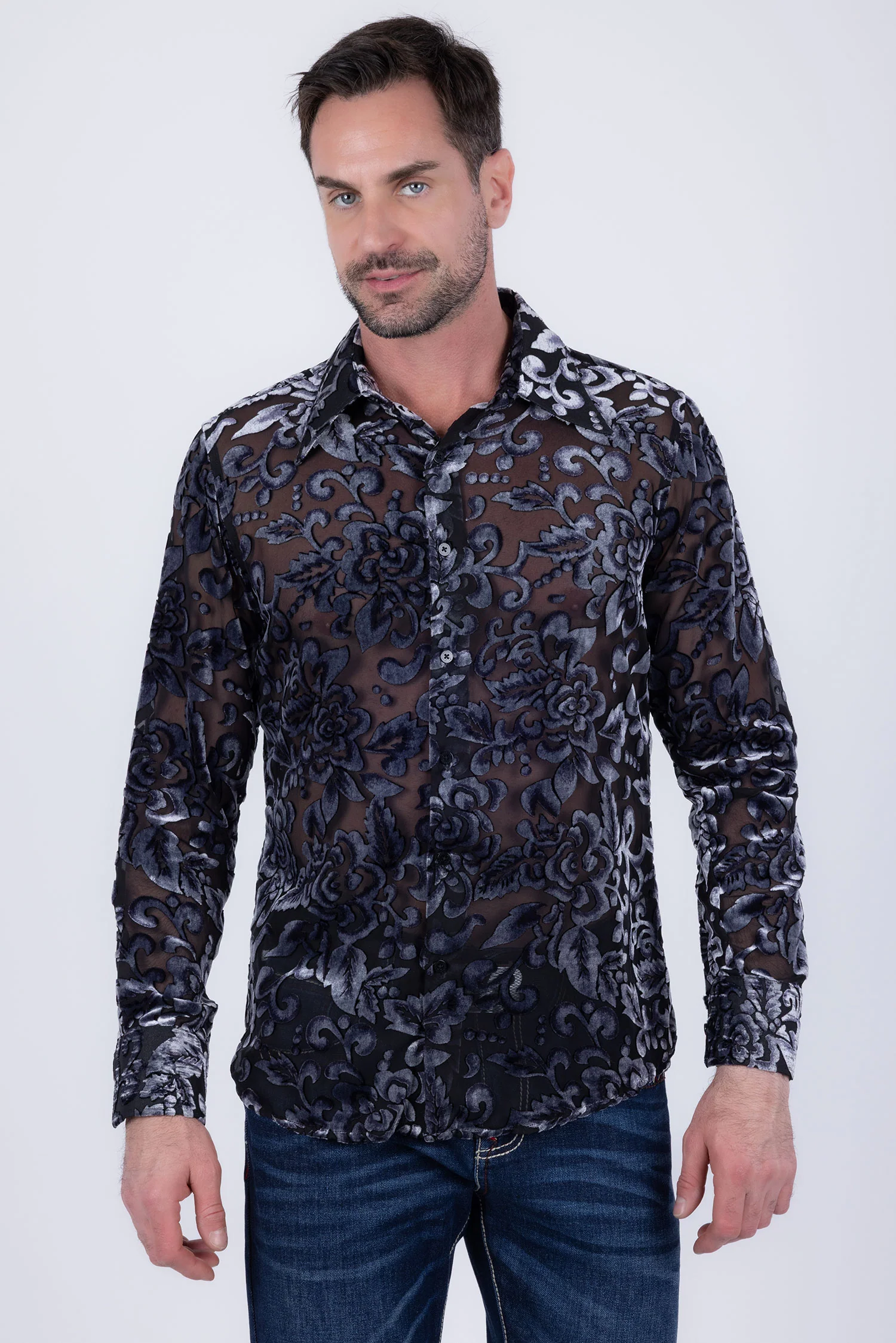 Noir Sheer Long Sleeve Shirt - Image 5