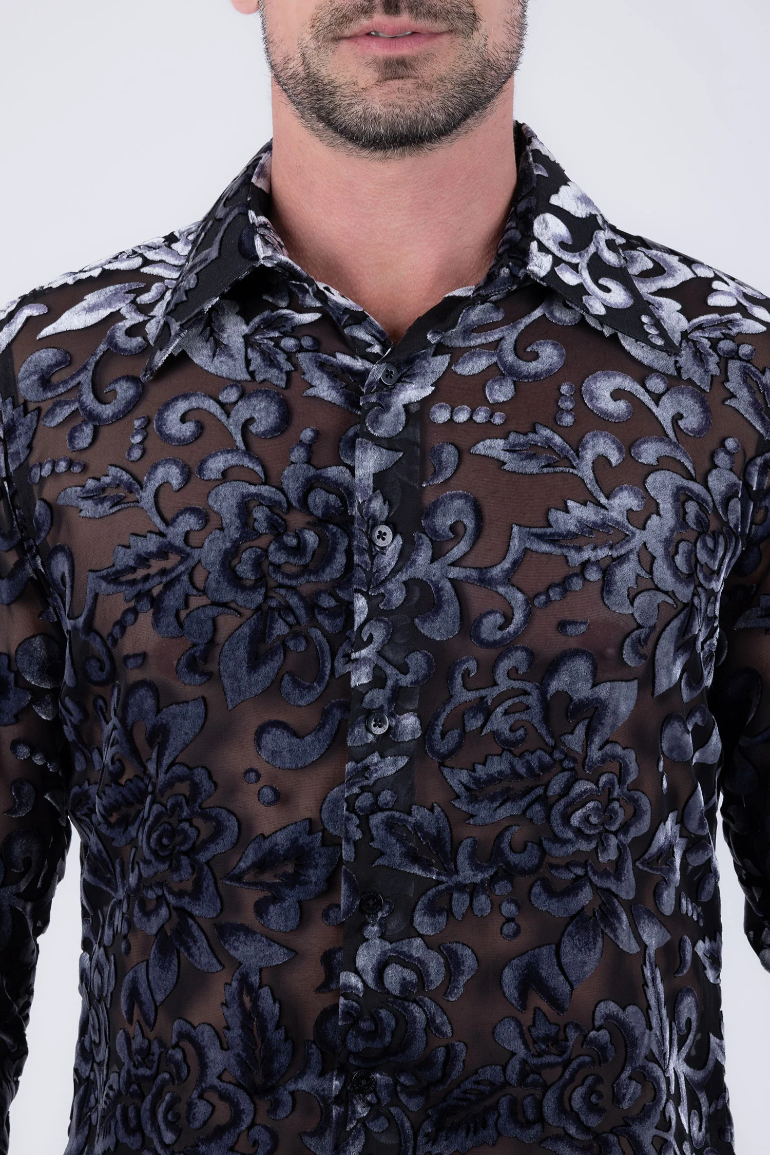 Noir Sheer Long Sleeve Shirt - Image 7