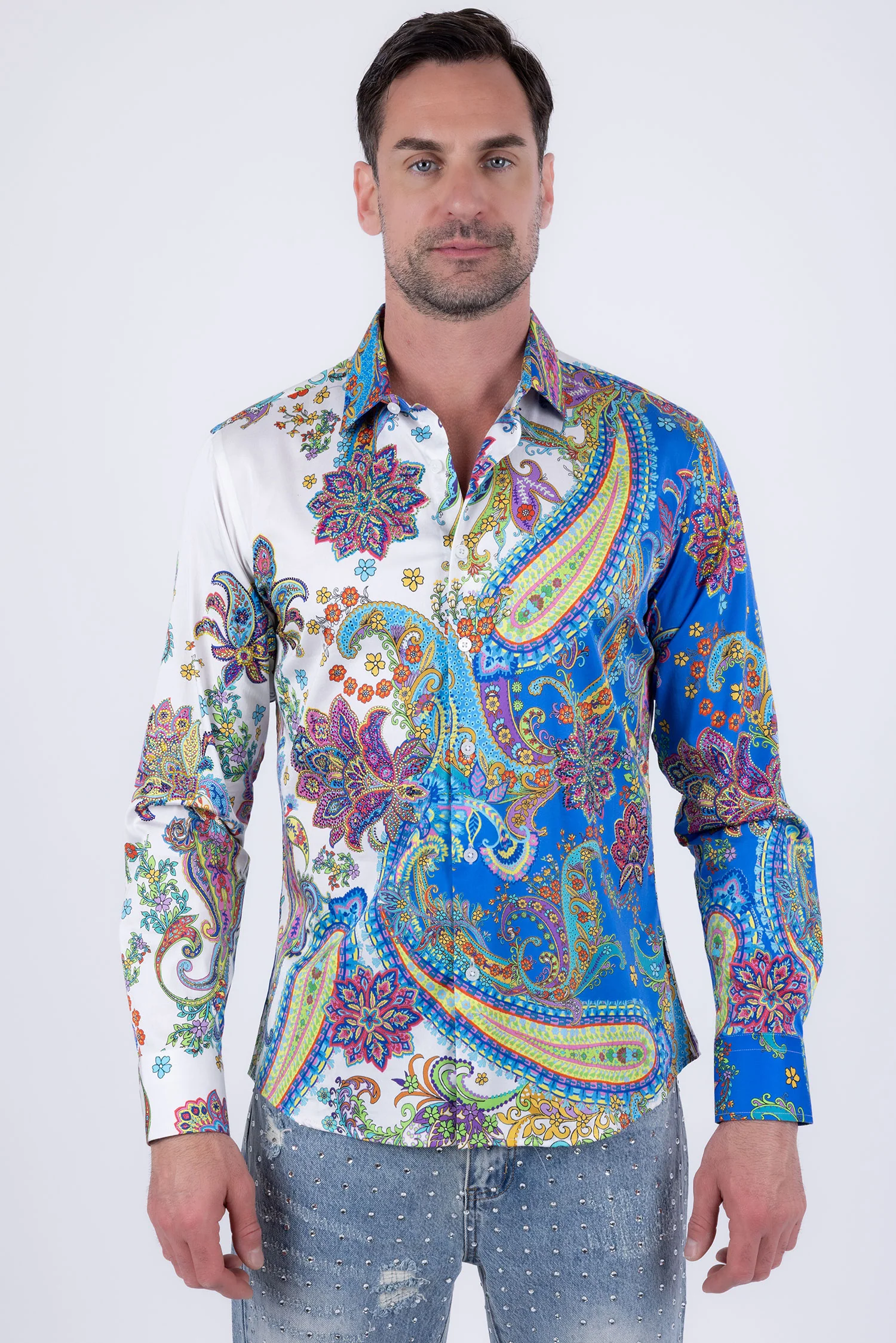 Ornate Rhinestone Long Sleeve Shirt - Image 8