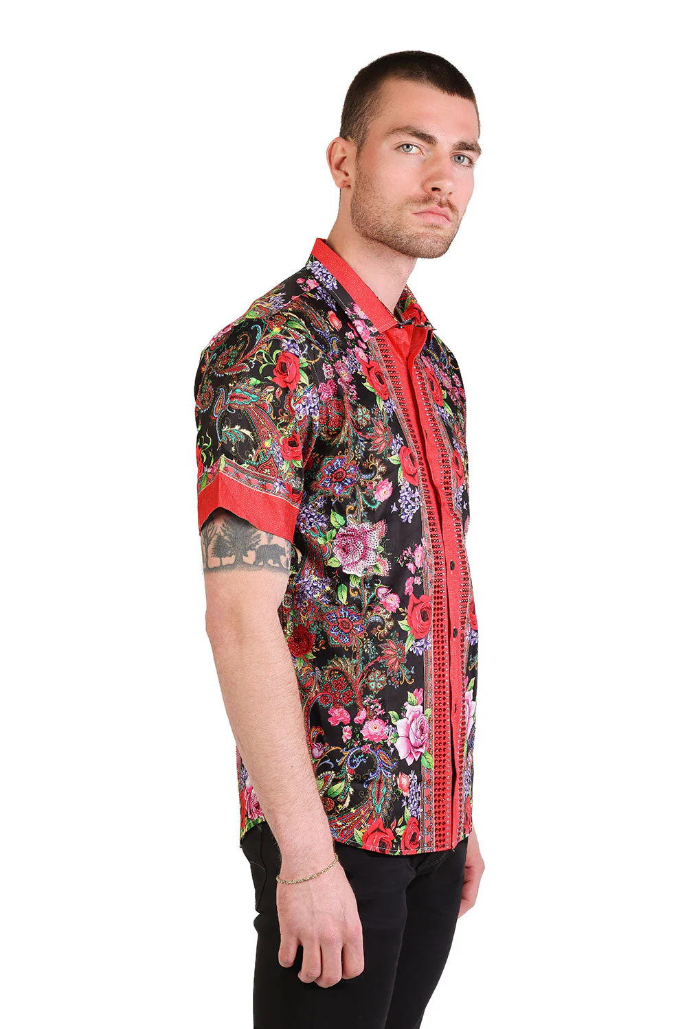 Paisley Garden Rhinestone Short Sleeve Shirt - Image 5