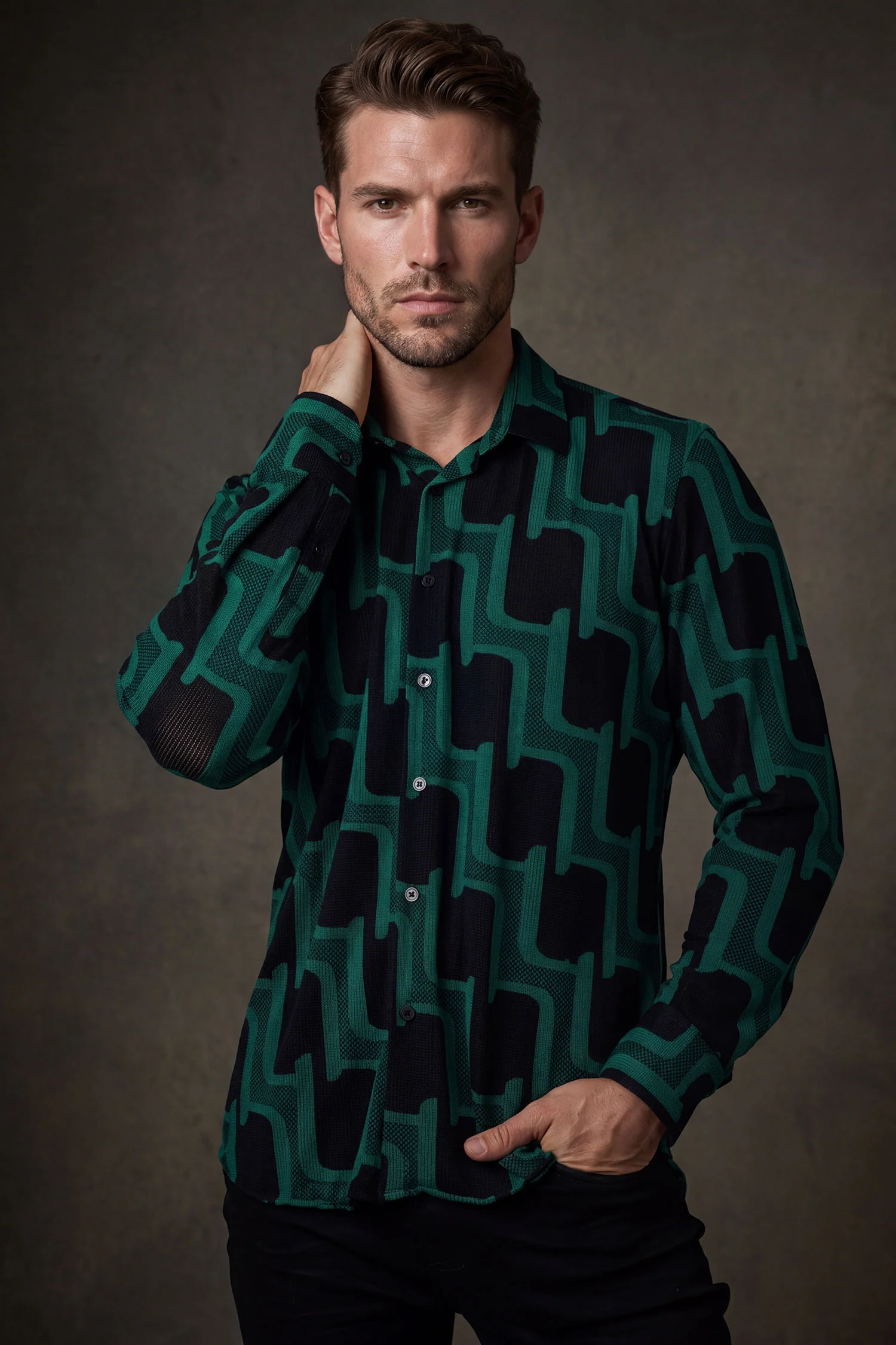 Pattaya Geometric Long Sleeve Shirt