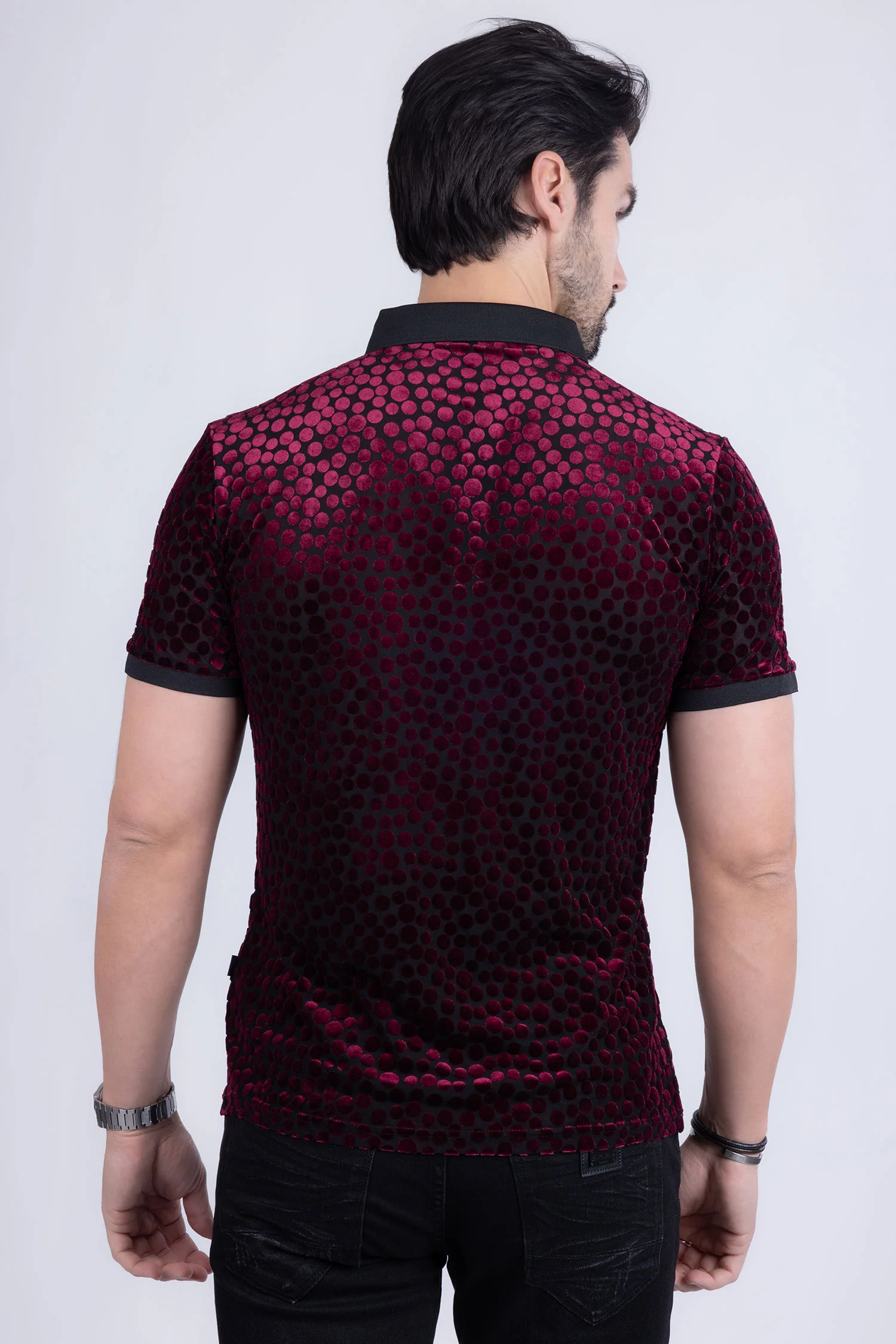 Polka Velvet Polo Shirt - Image 18