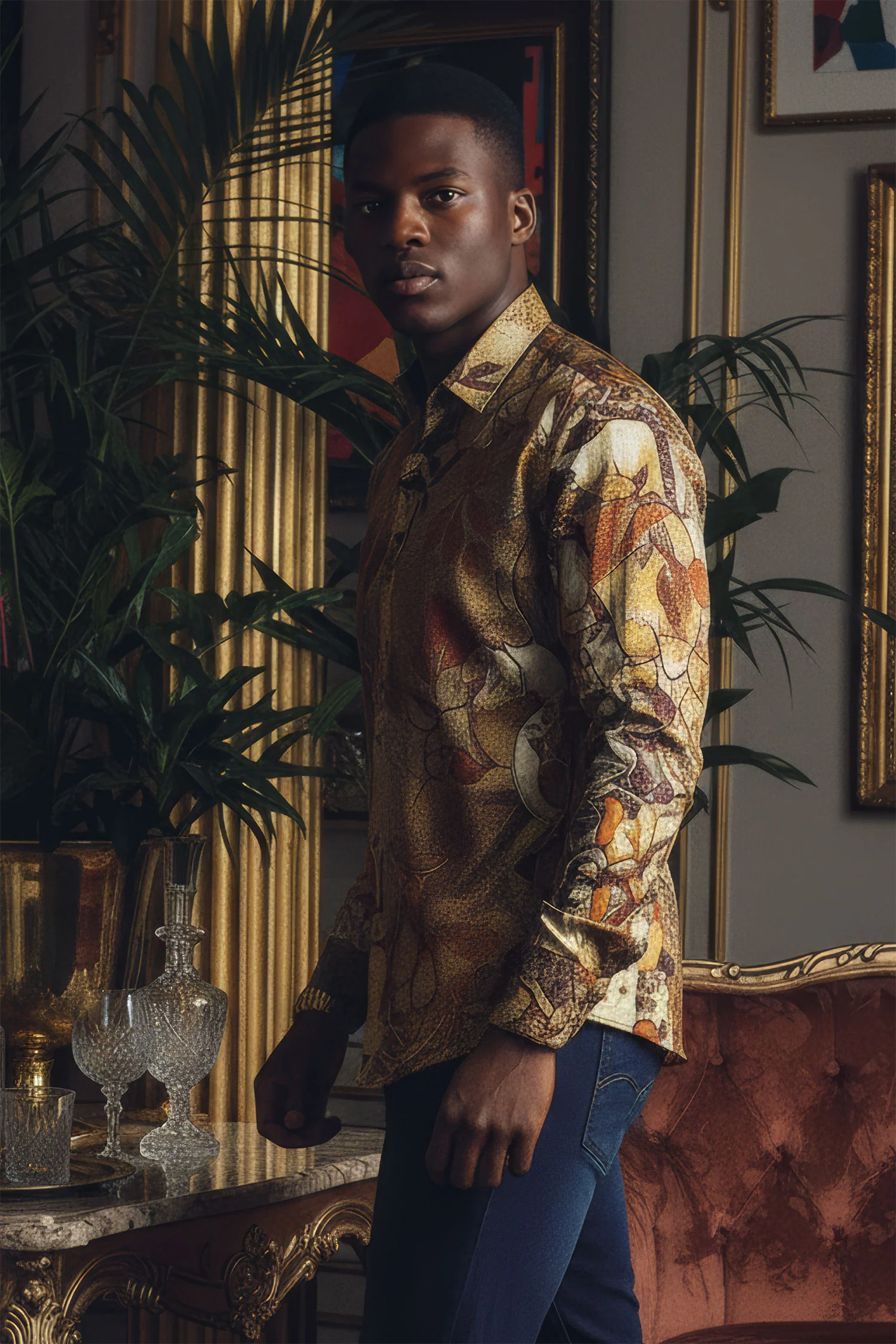 Roma Peacock Rhinestone Long Sleeve Shirt - Image 3