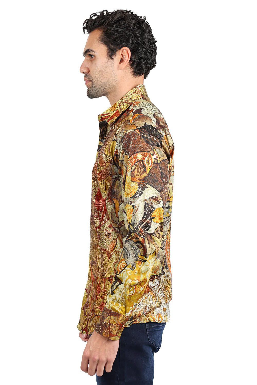 Roma Peacock Rhinestone Long Sleeve Shirt - Image 5