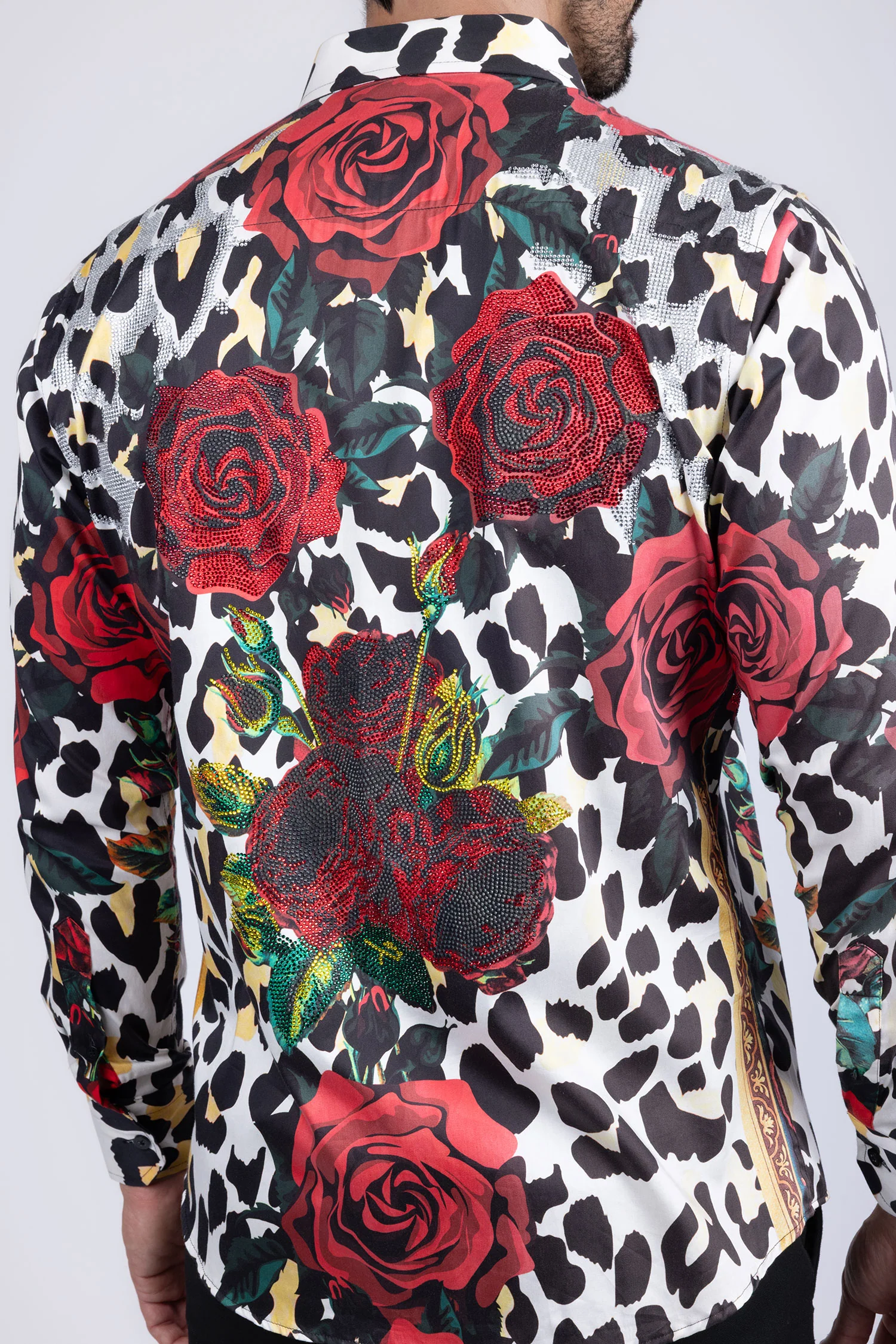 Roses And Thorns Rhinestone Long Sleeve Shirt - Image 4