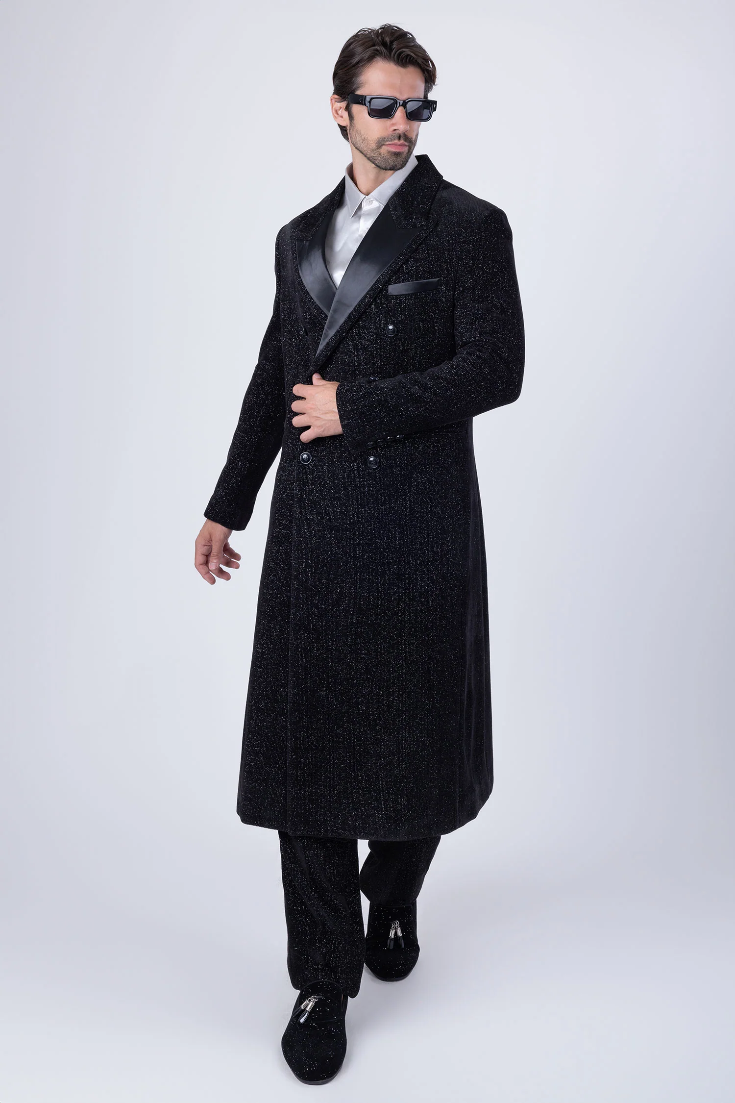 Seryna Sparkly Long Coat - Image 9