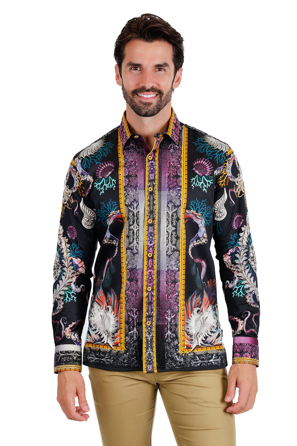 Sheering Modish Rhinestone Long Sleeve Shirt - Image 10