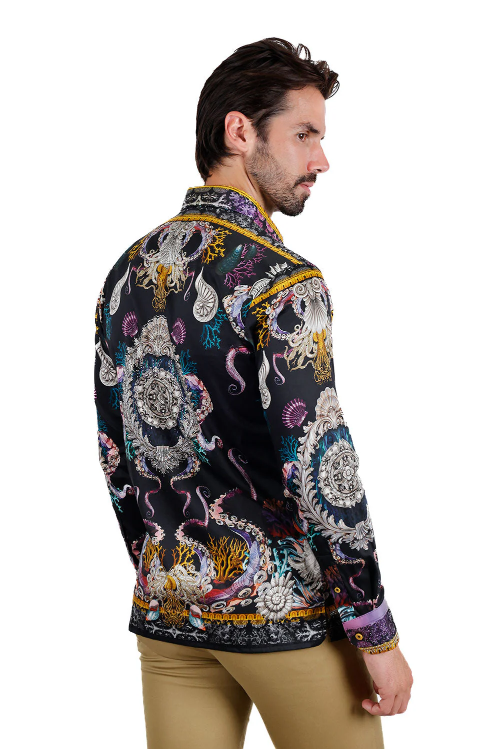 Sheering Modish Rhinestone Long Sleeve Shirt - Image 11