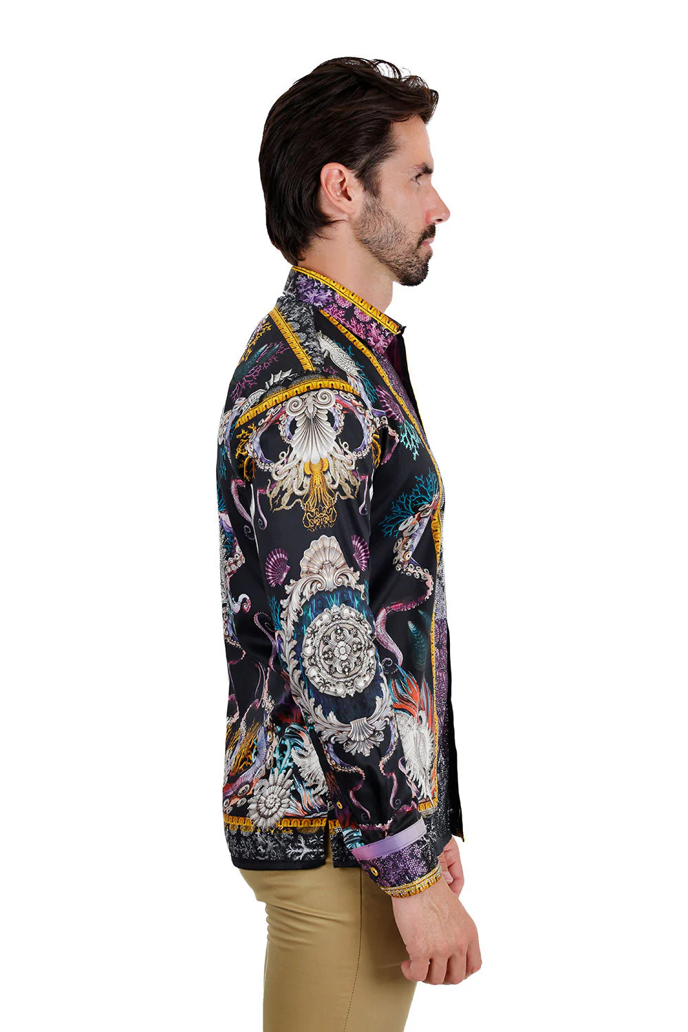 Sheering Modish Rhinestone Long Sleeve Shirt - Image 13