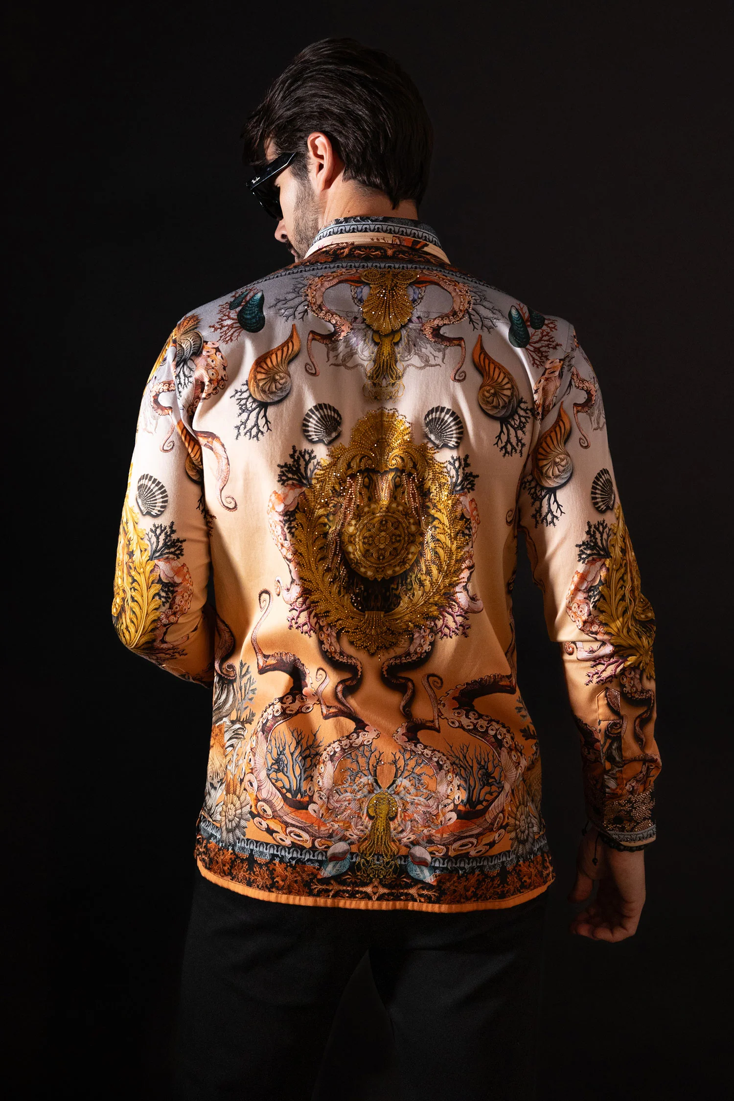 Sheering Modish Rhinestone Long Sleeve Shirt - Image 2