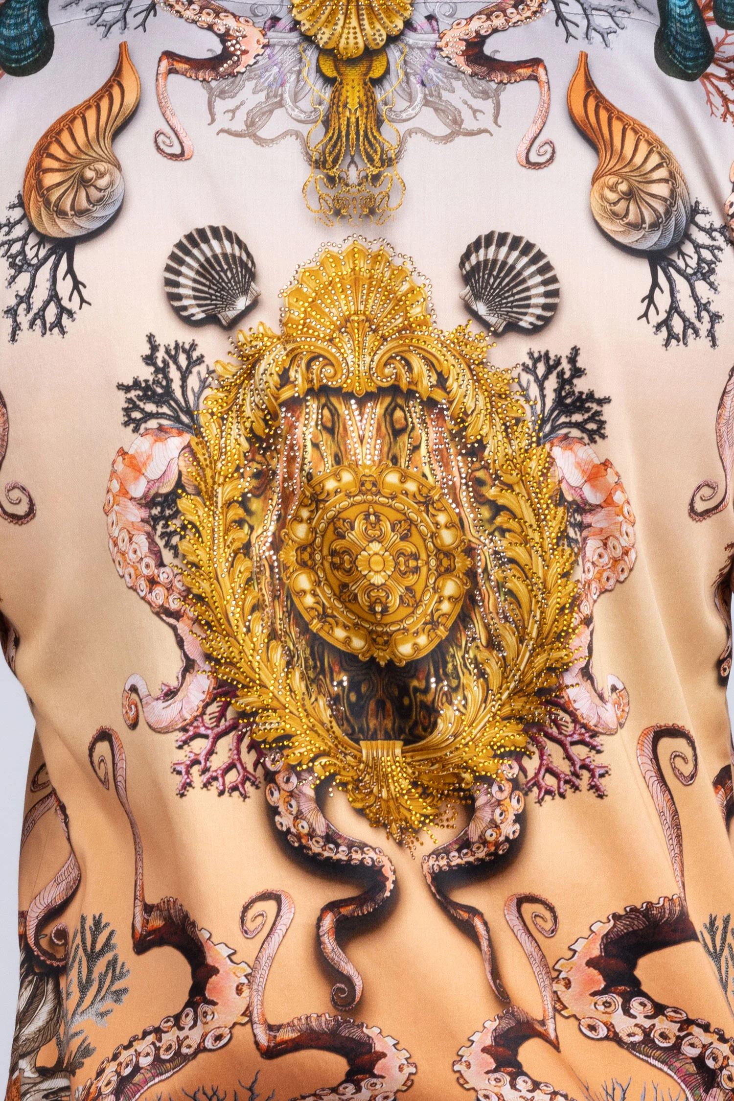 Sheering Modish Rhinestone Long Sleeve Shirt - Image 6