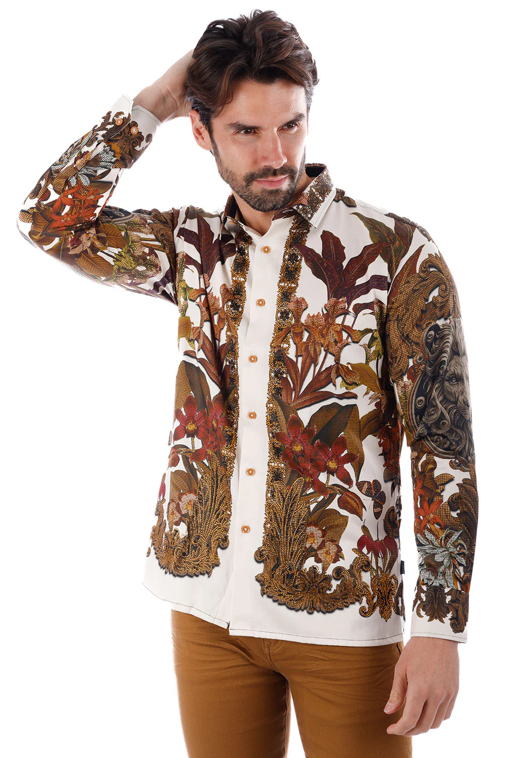 Snazzy Genre Rhinestone Long Sleeve Shirt - Image 5