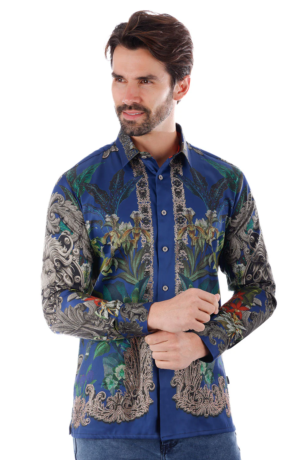 Snazzy Genre Rhinestone Long Sleeve Shirt - Image 9