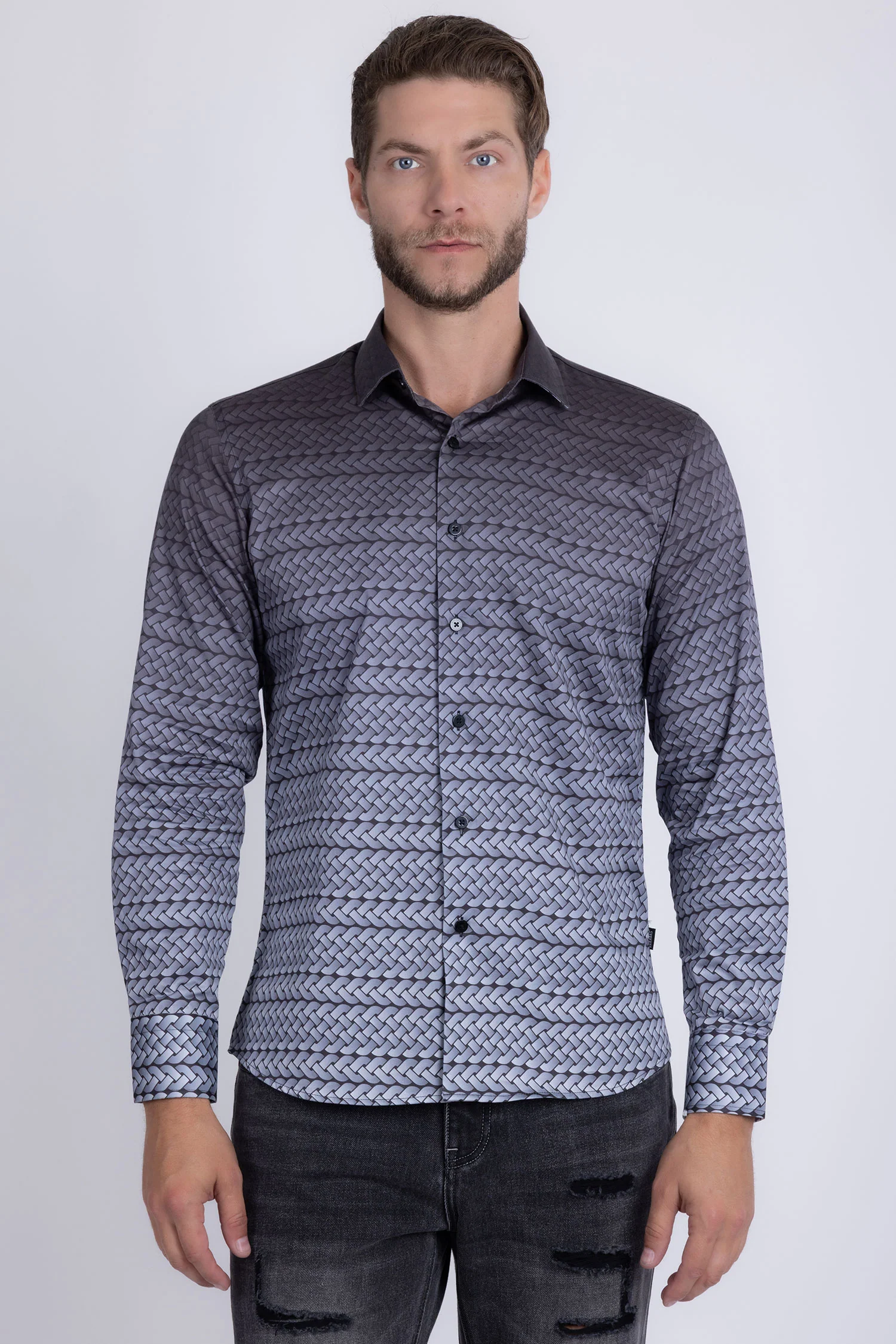 Strand Patterned Long Sleeve Shirt - Image 15