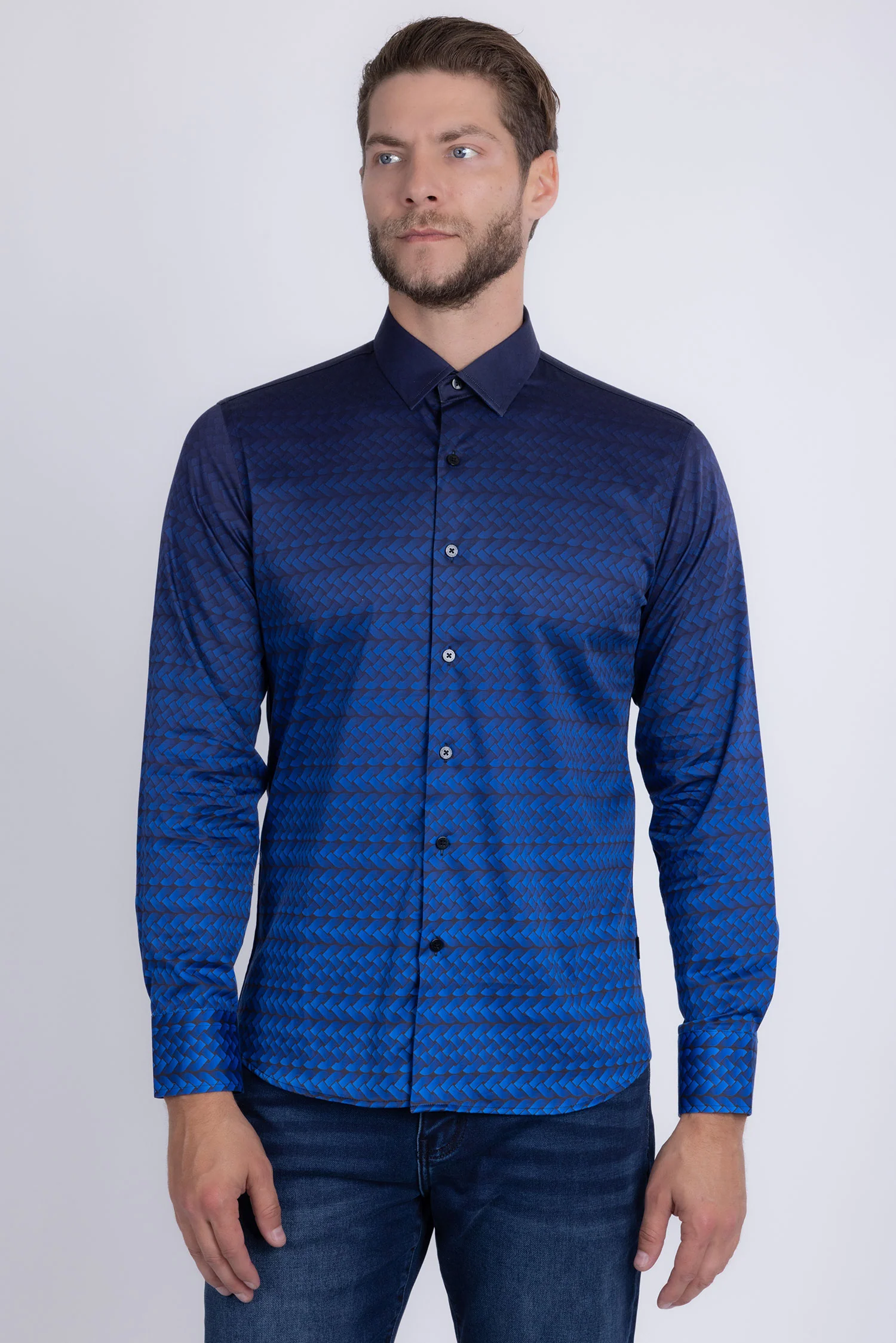 Strand Patterned Long Sleeve Shirt - Image 4