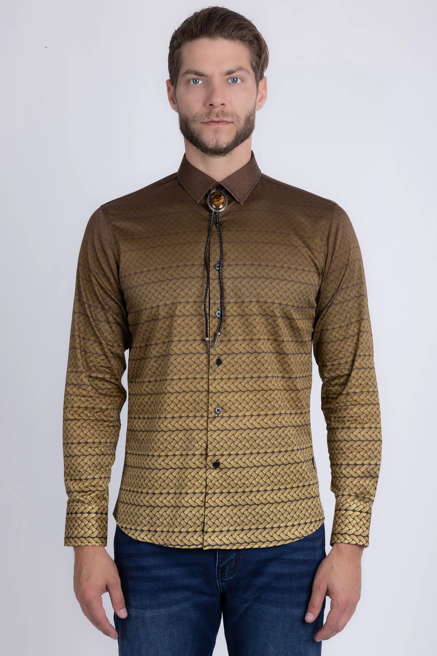 Strand Patterned Long Sleeve Shirt - Image 9