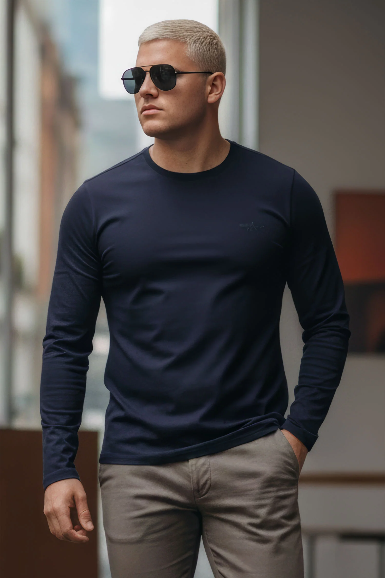Trendy basics Long Sleeve Crew Neck T-Shirt - Image 8