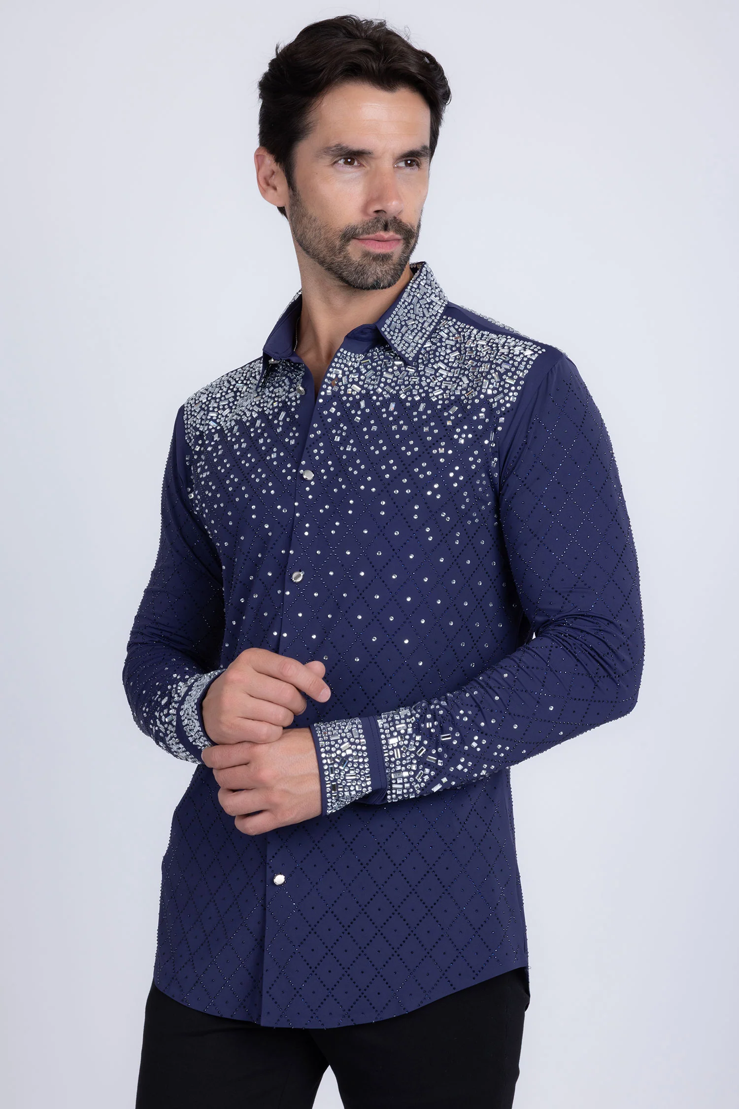 Trivon Rhinestone Long Sleeve Shirt - Image 14