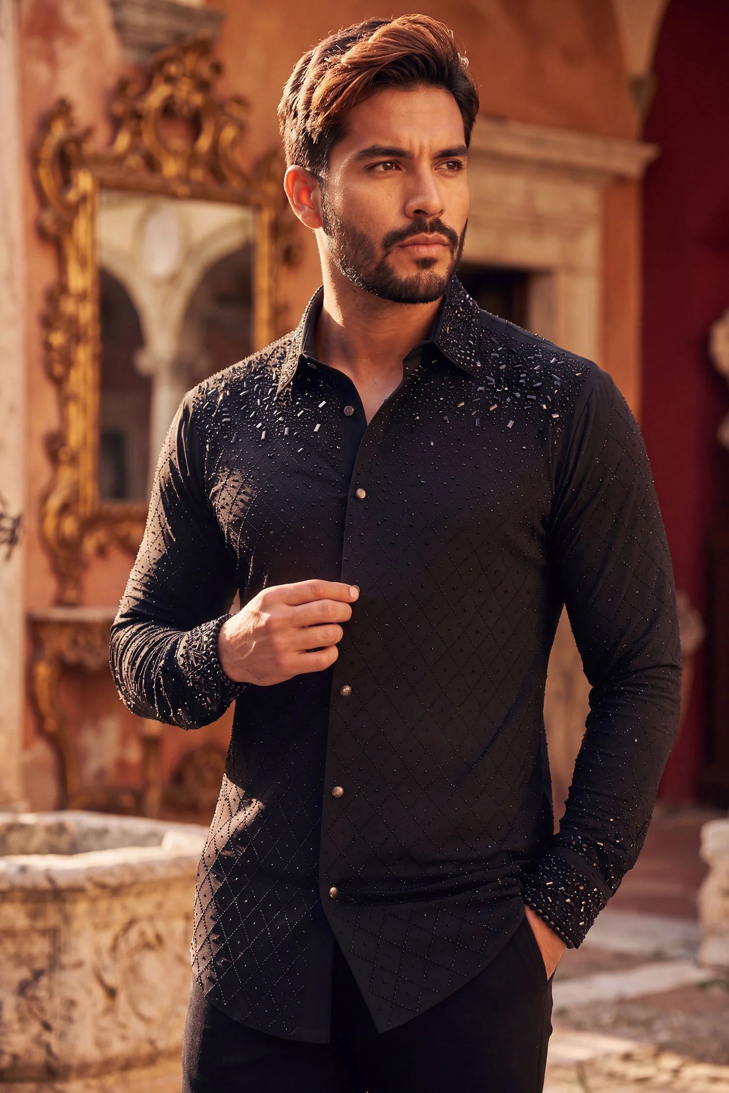 Trivon Rhinestone Long Sleeve Shirt - Image 2