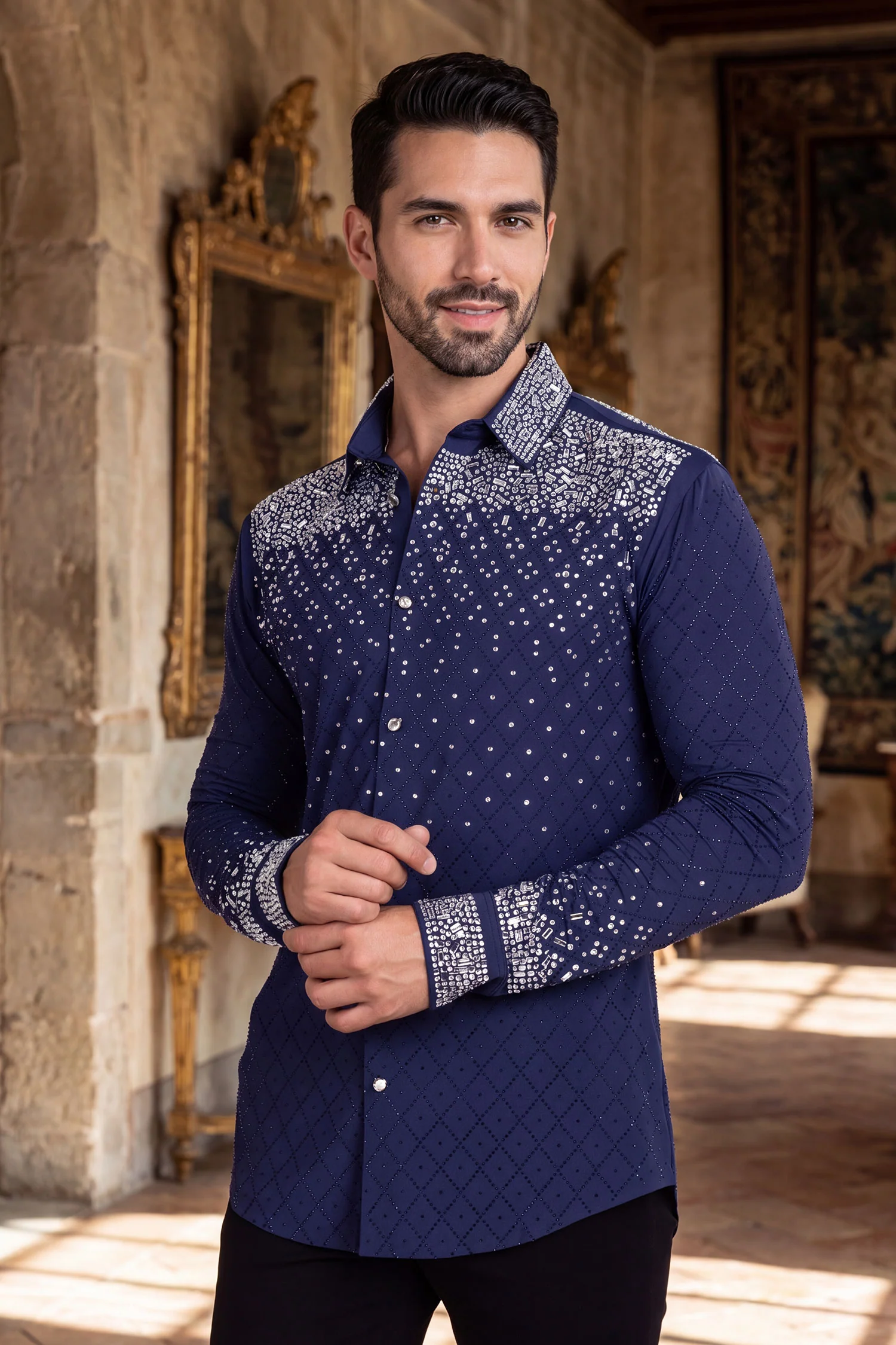 Trivon Rhinestone Long Sleeve Shirt - Image 5