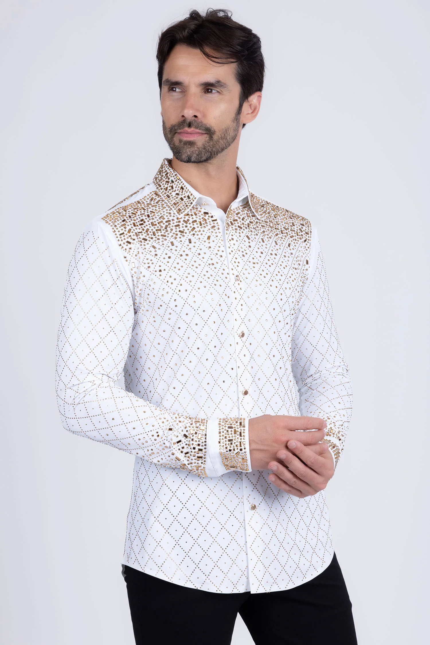 Trivon Rhinestone Long Sleeve Shirt - Image 7