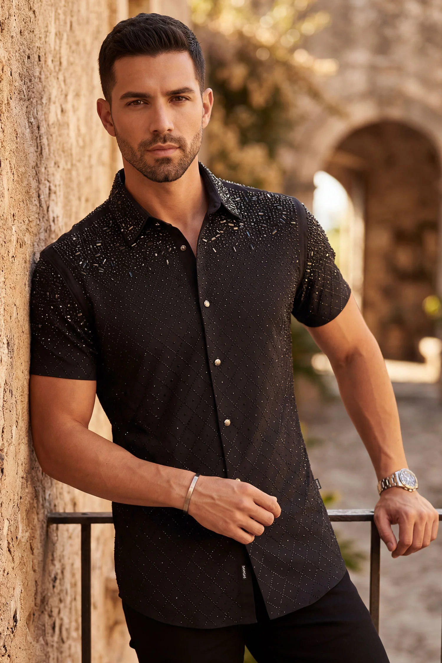 Trivon Rhinestone Short Sleeve Shirt - Image 2