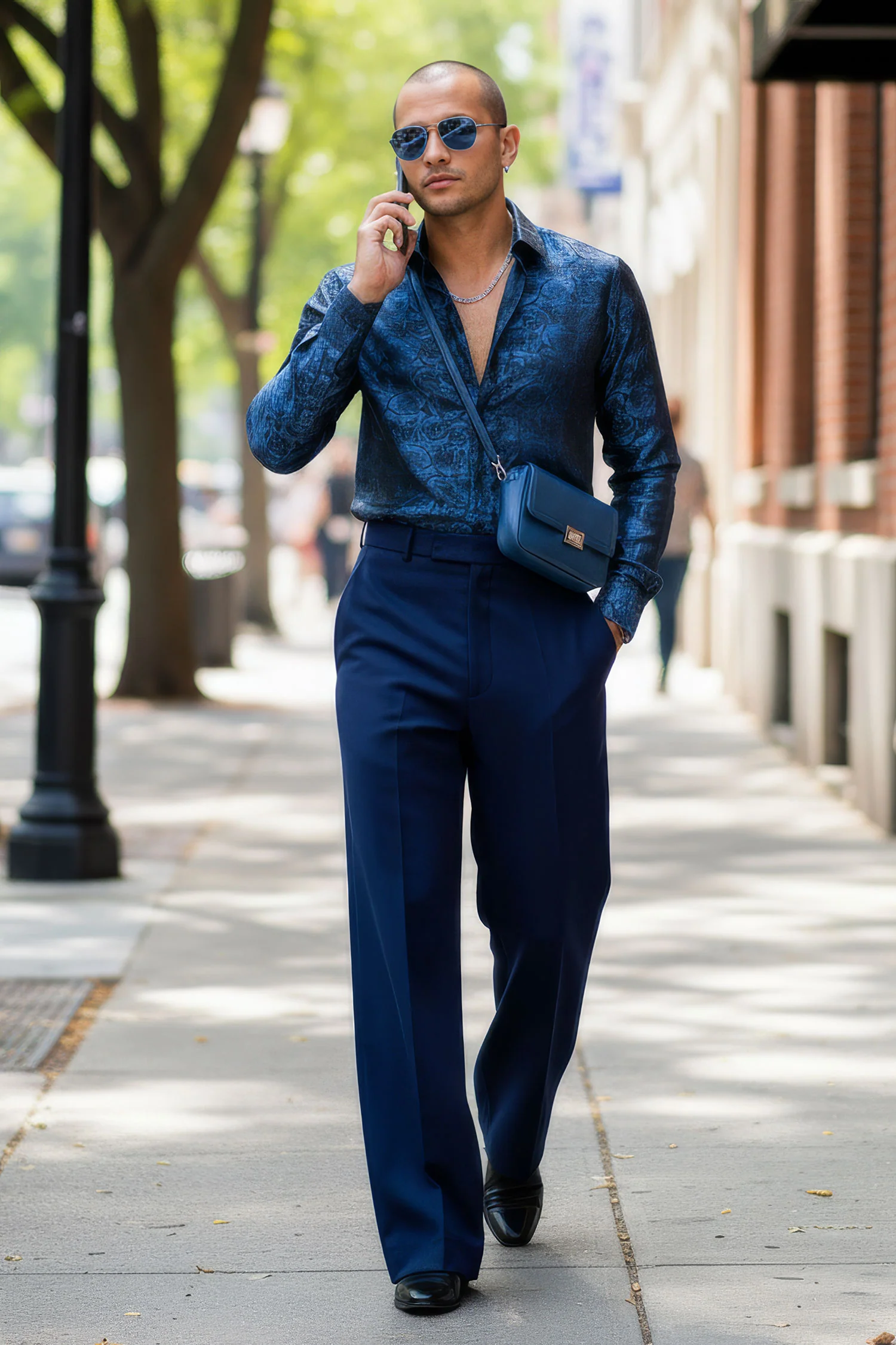 Two Tone Floral Long Sleeve Shirt - Image 3