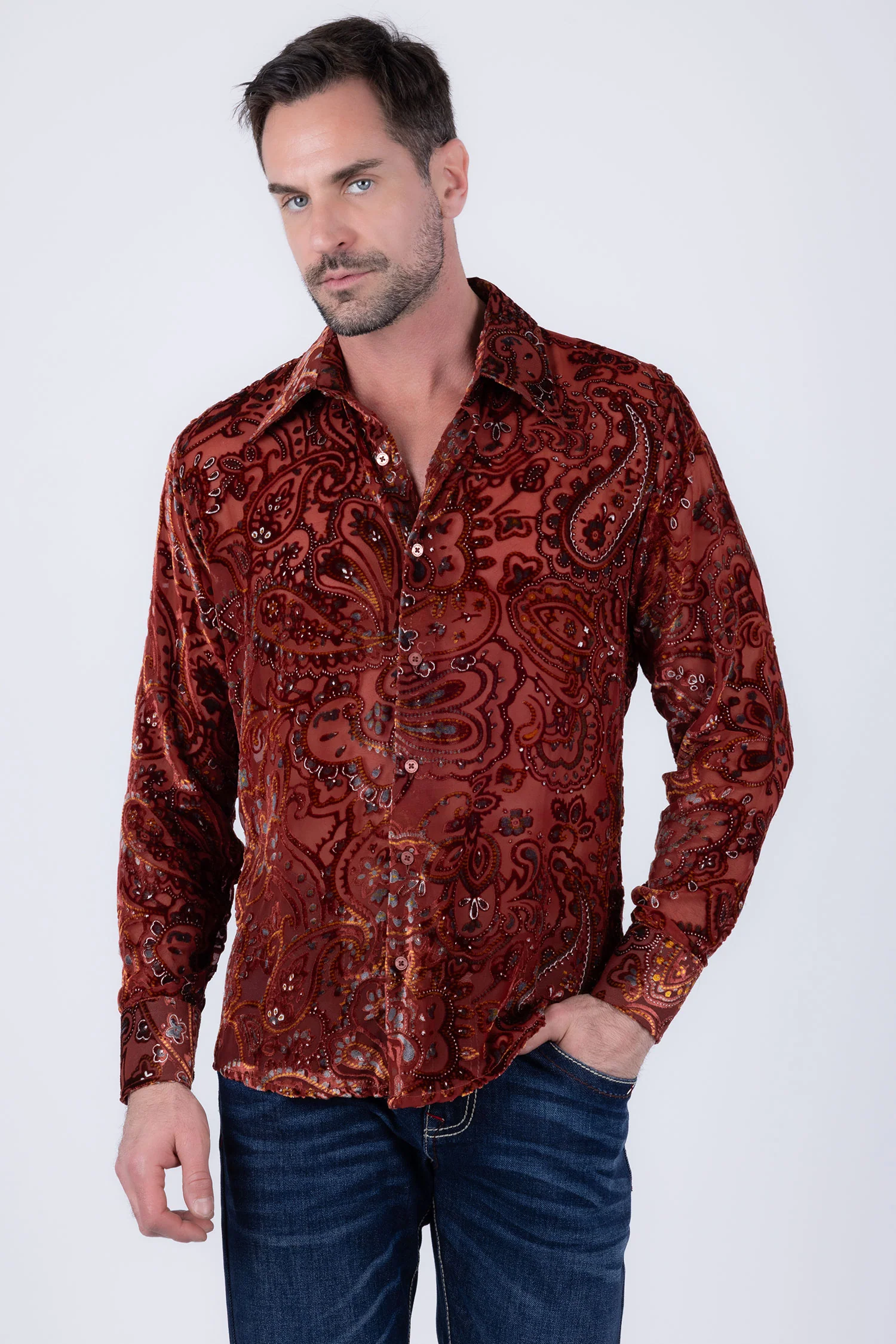 Valluto Paisley Long Sleeve Shirt - Image 14