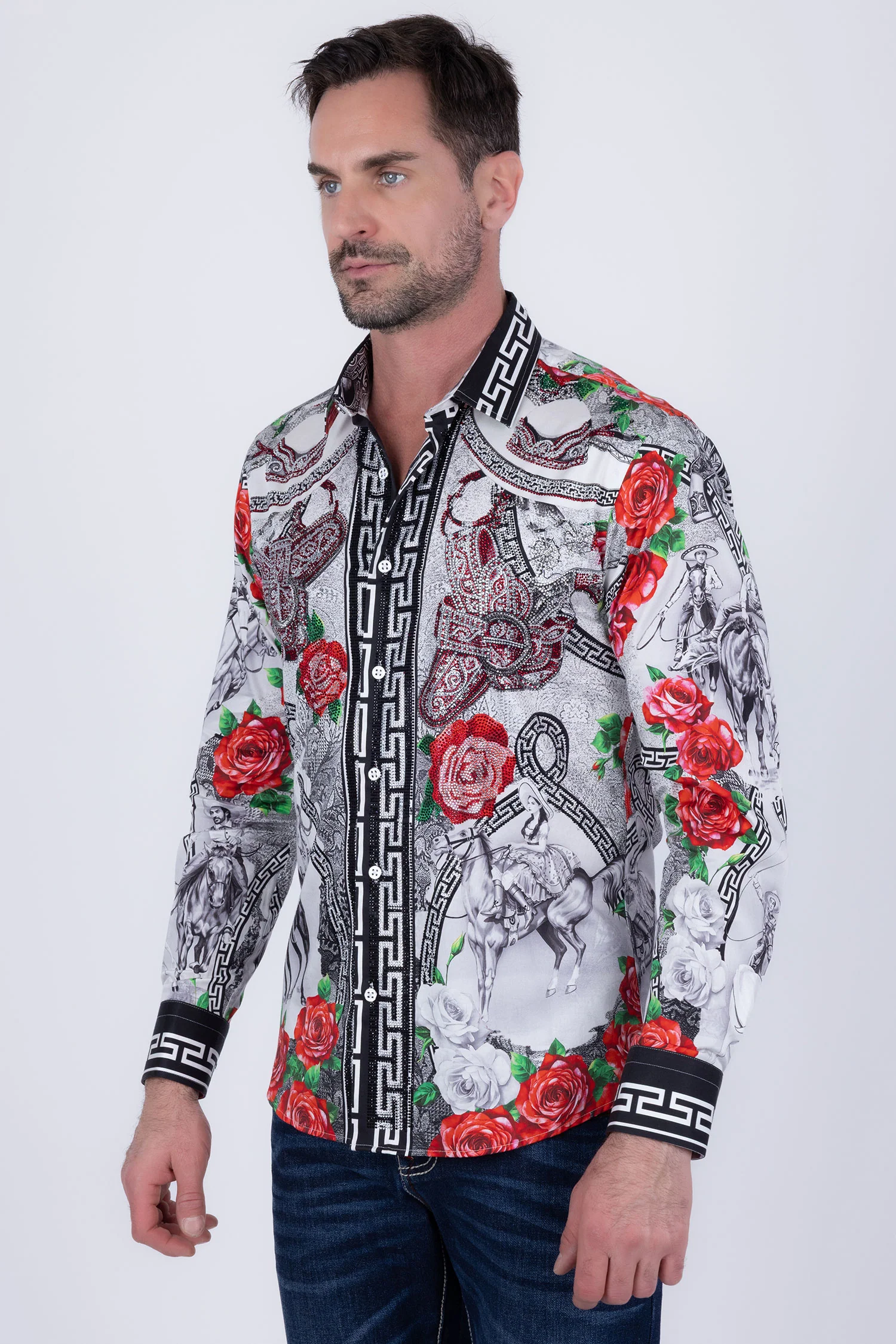 Vaqueros Western Floral Long Sleeve Shirt - Image 9